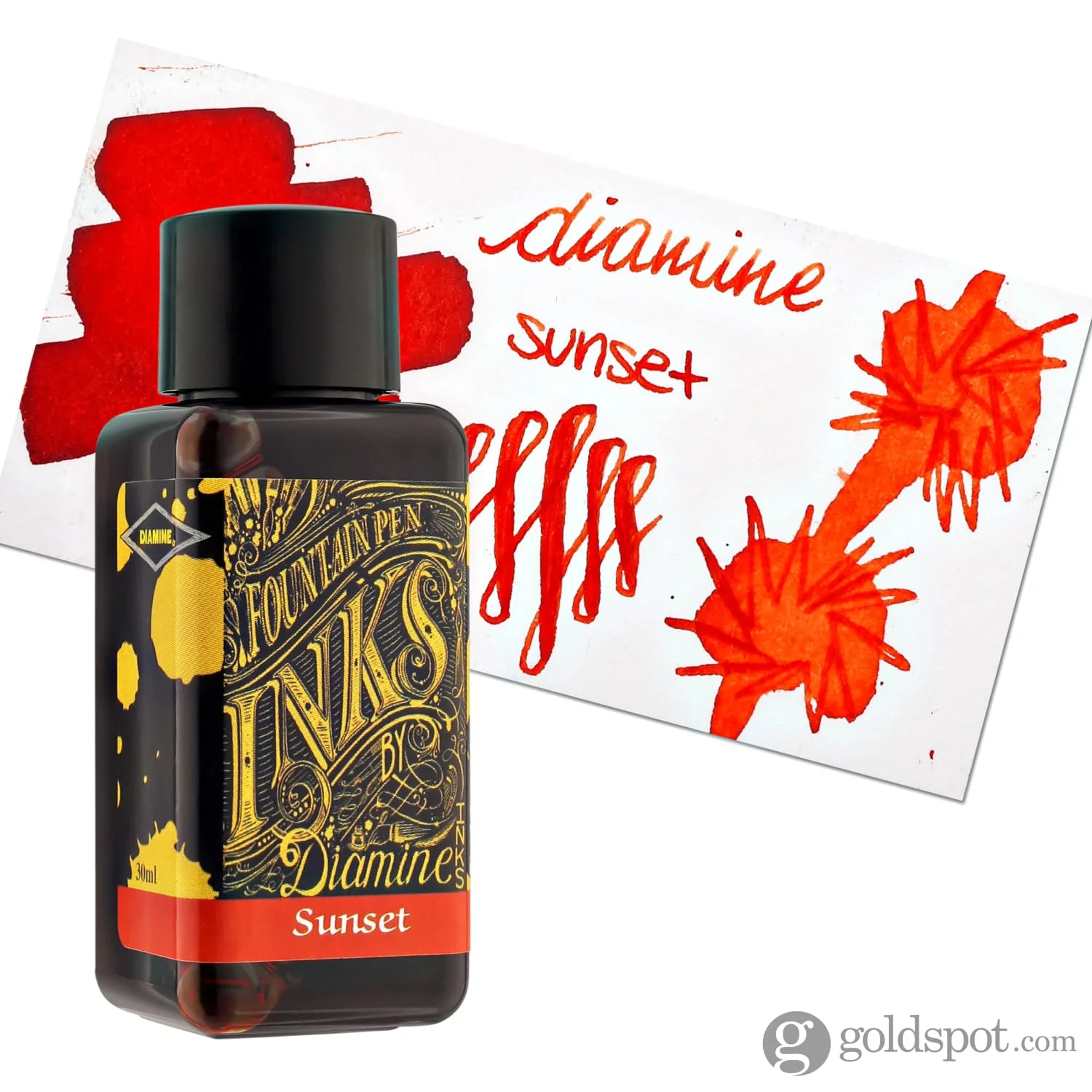 Diamine Classic Bottled Ink in Sunset Orange - Image 5