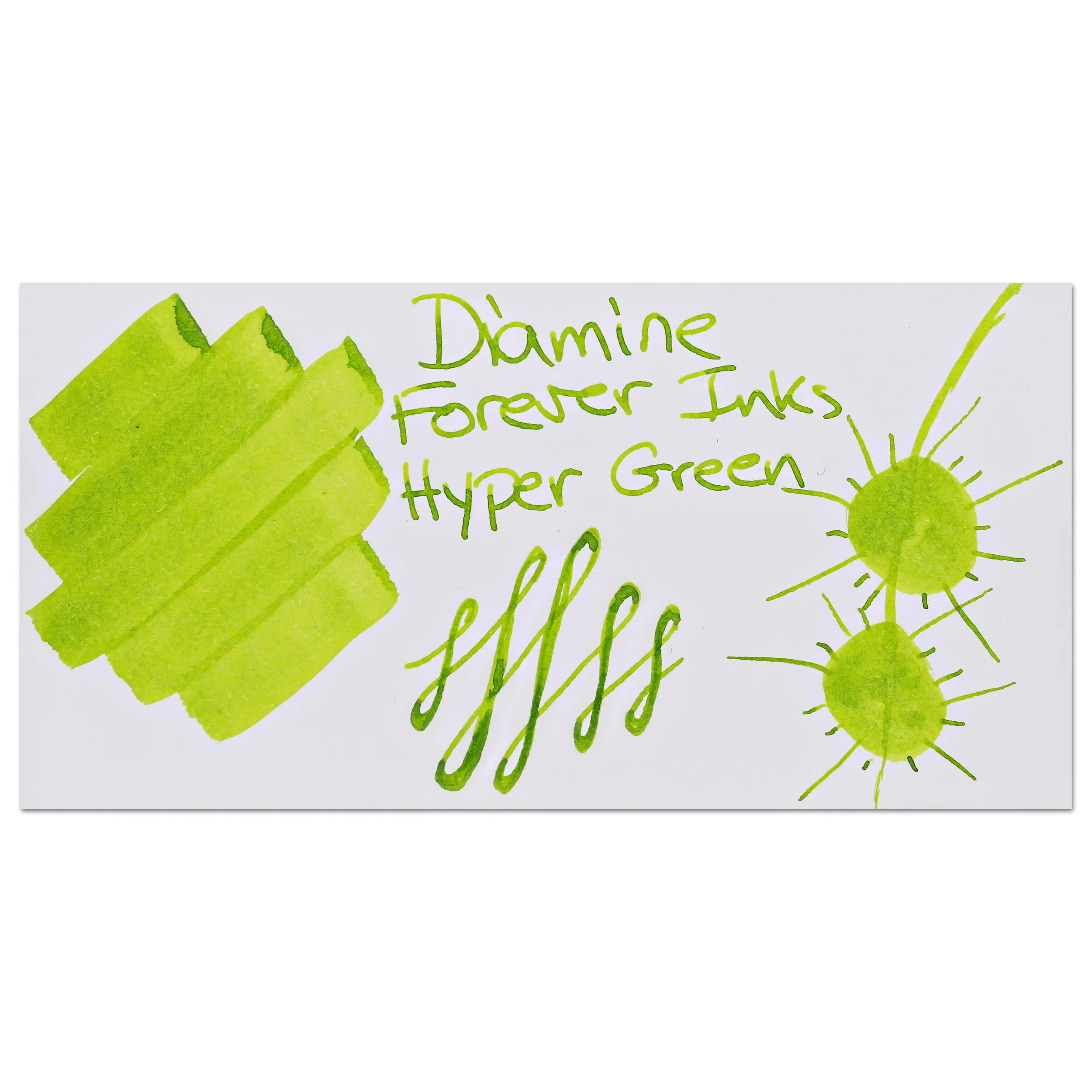 Diamine Forever Ink Bottled Ink in Hyper Green - 50 ml - Image 2