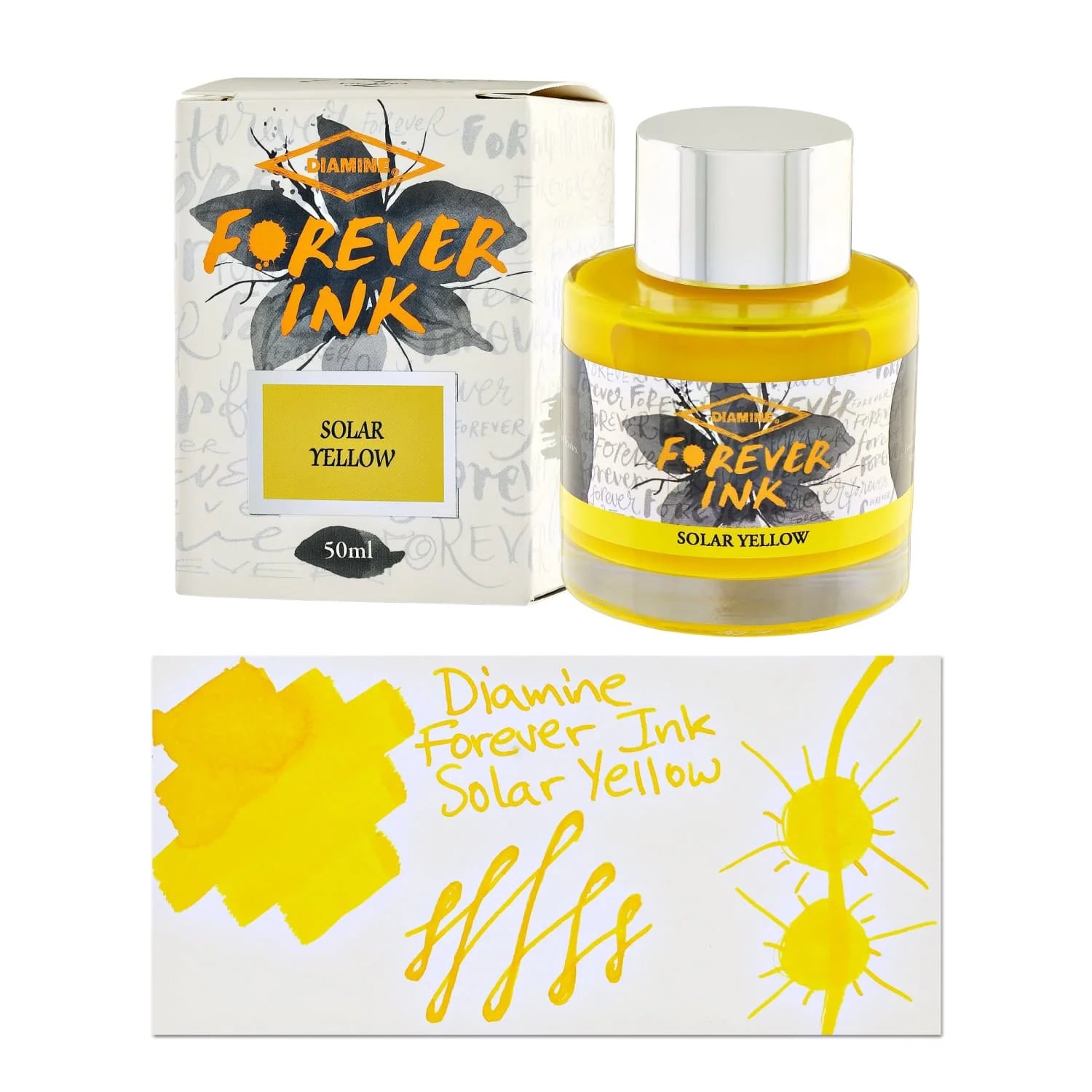 Diamine Forever Ink Bottled Ink in Solar Yellow - 50 ml