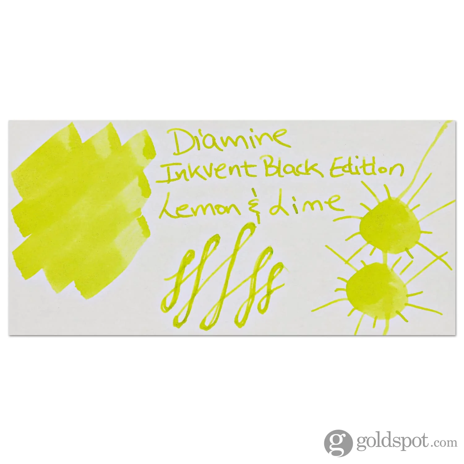 Diamine Inkvent Black Edition Chameleon & Shimmer Bottled Ink in Lemon & Lime - 50 mL - Image 2