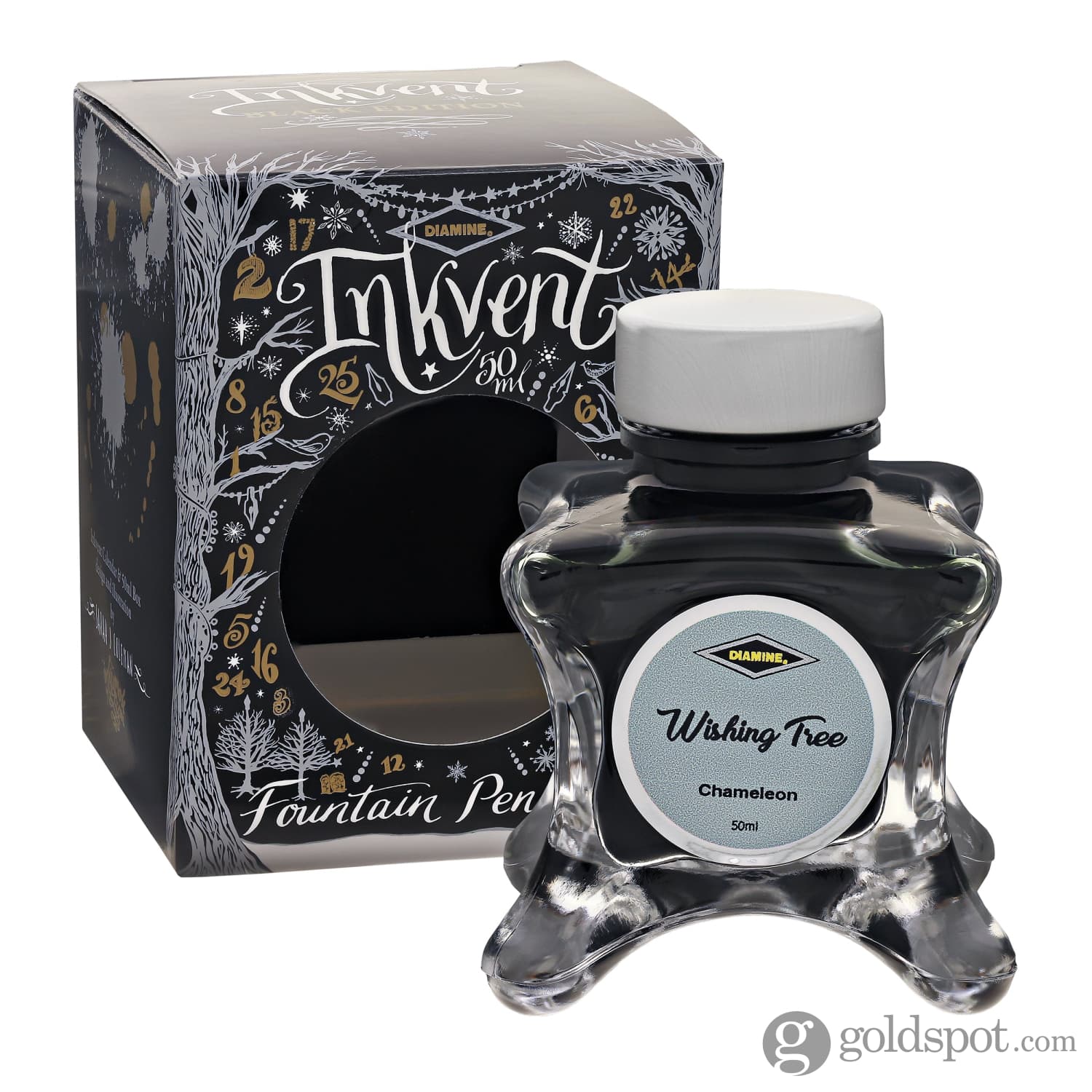 Diamine Inkvent Black Edition Chameleon & Shimmer Bottled Ink in Wishing Tree - 50 mL - Image 4