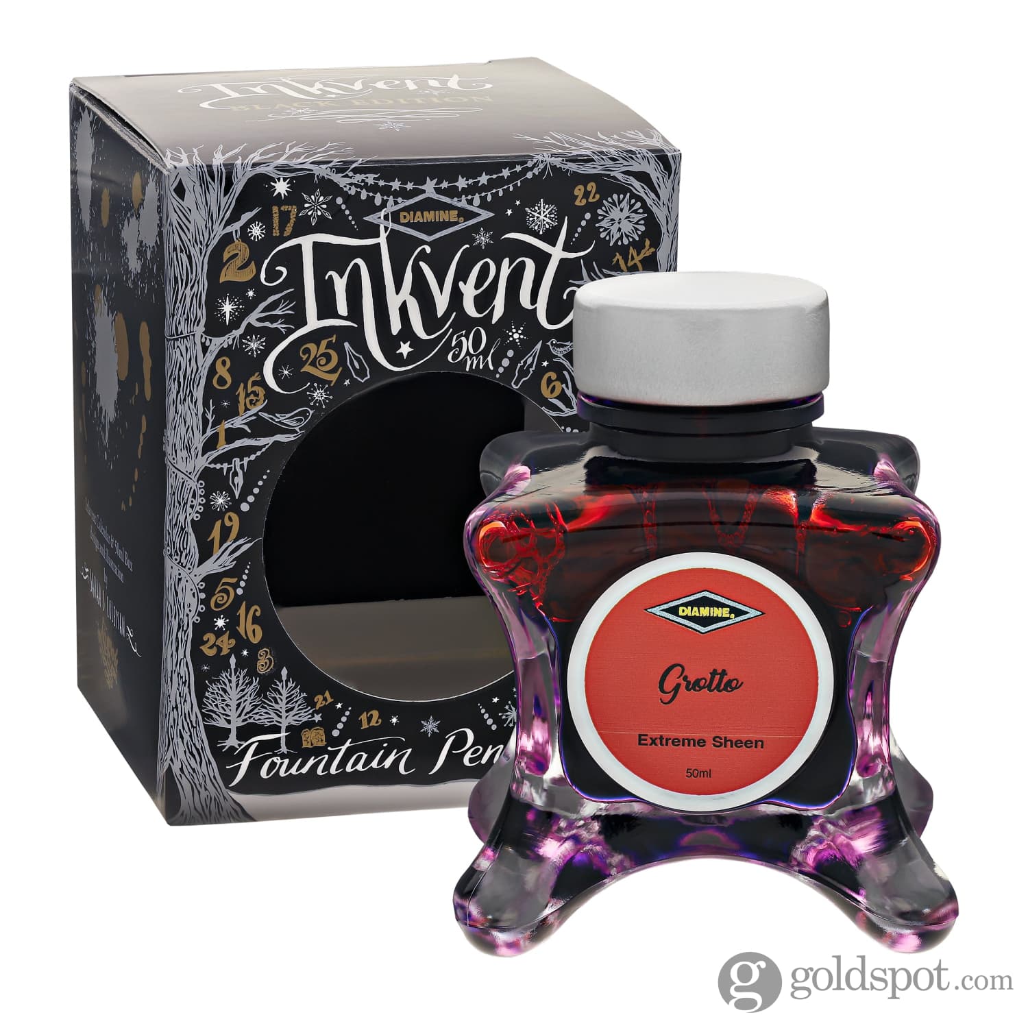 Diamine Inkvent Black Edition Extreme Sheen Bottled Ink in Grotto - 50 mL - Image 4