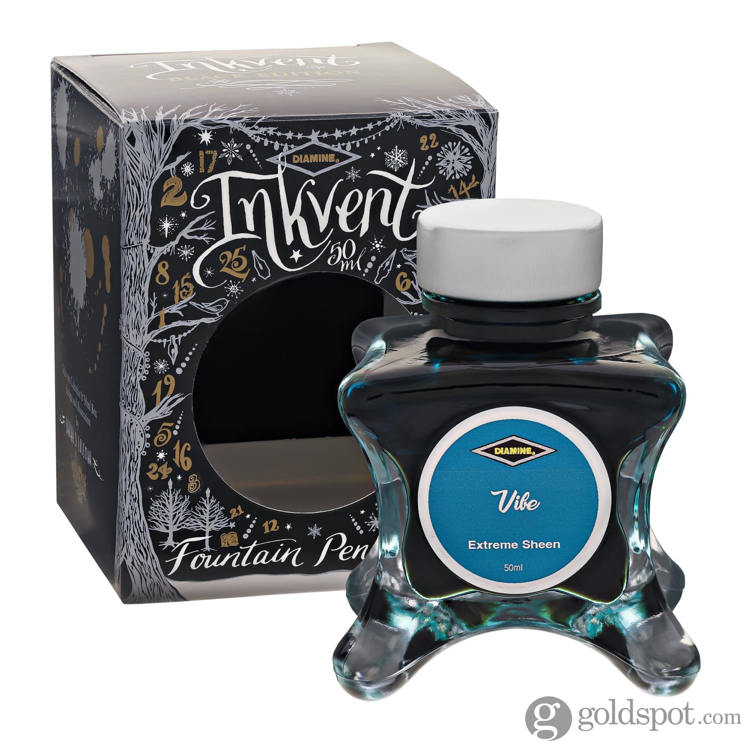 Diamine Inkvent Black Edition Extreme Sheen Bottled Ink in Vibe - 50 mL - Image 4