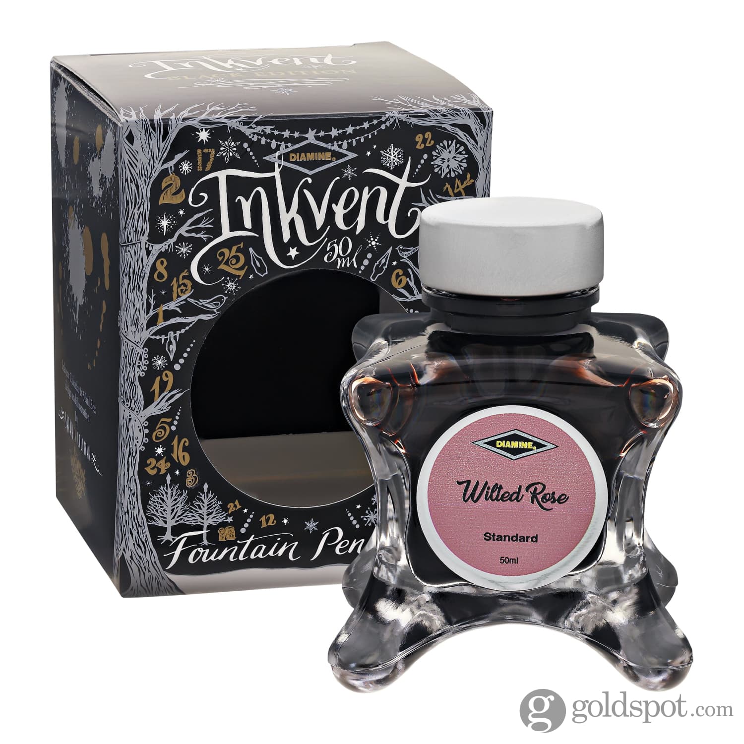 Diamine Inkvent Black Edition Standard Bottled Ink in Wilted Rose - 50 mL - Image 4