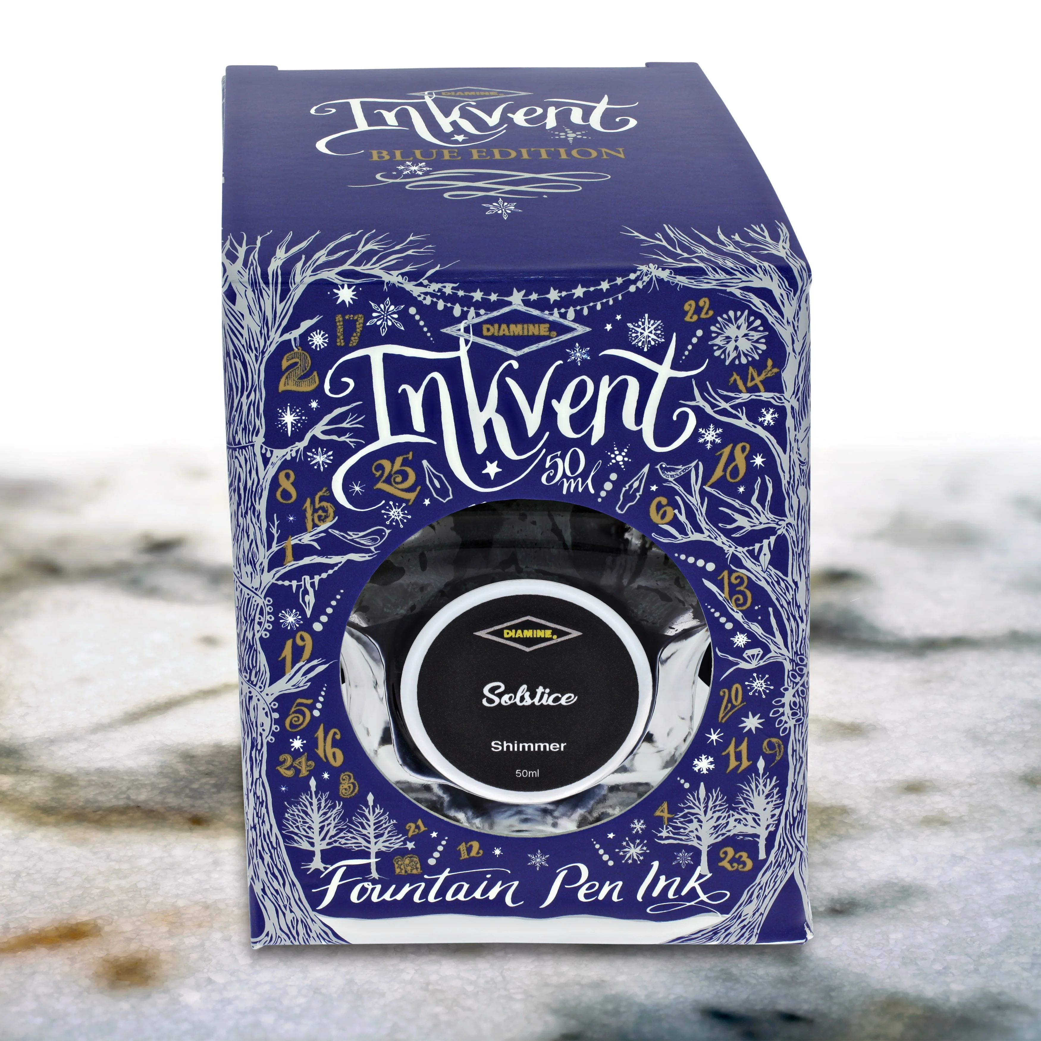 Diamine Inkvent Blue Edition Shimmer Bottled Ink in Solstice - 50 mL - Image 3