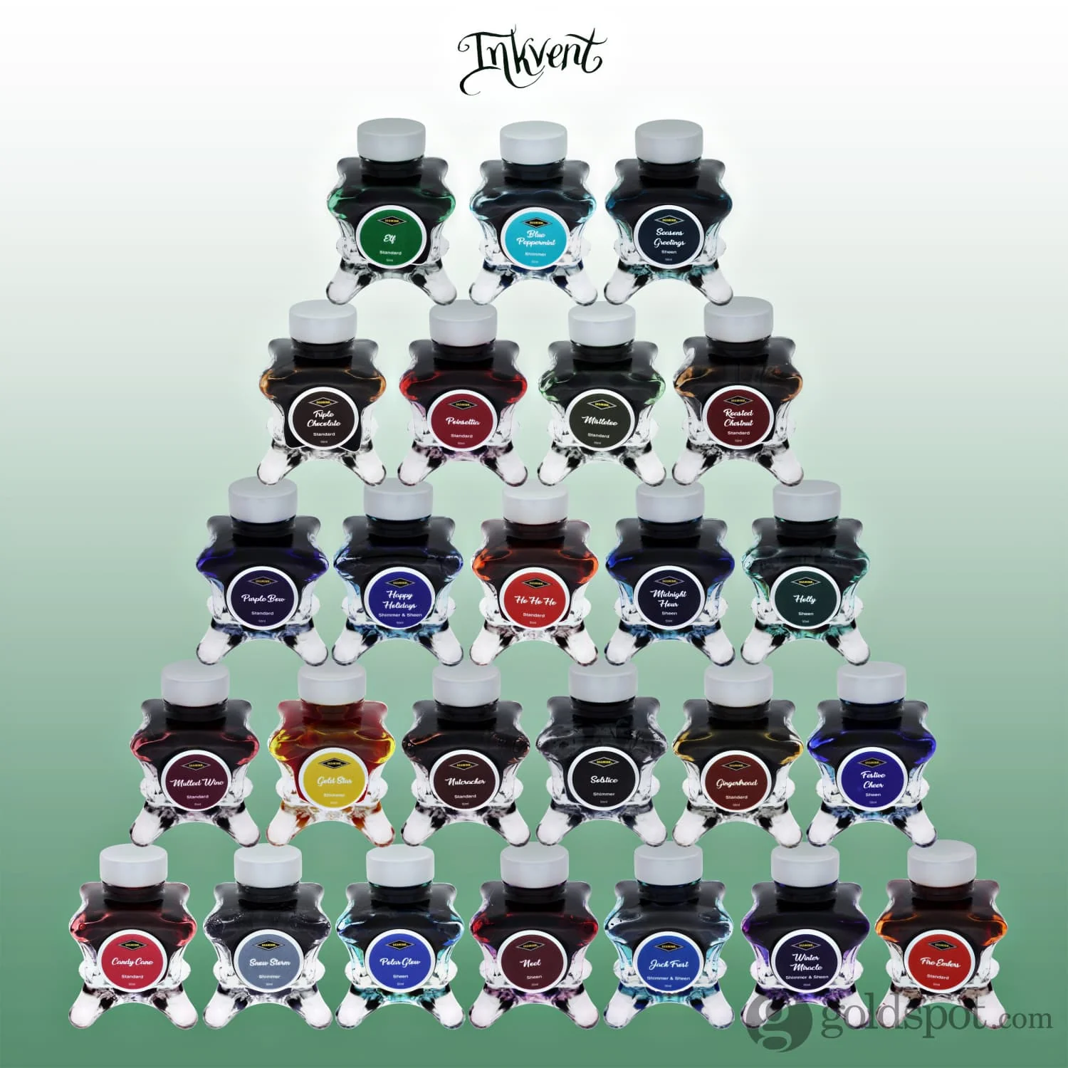 Diamine Inkvent Blue Edition Standard Bottled Ink in Candy Cane - 50 mL - Image 4
