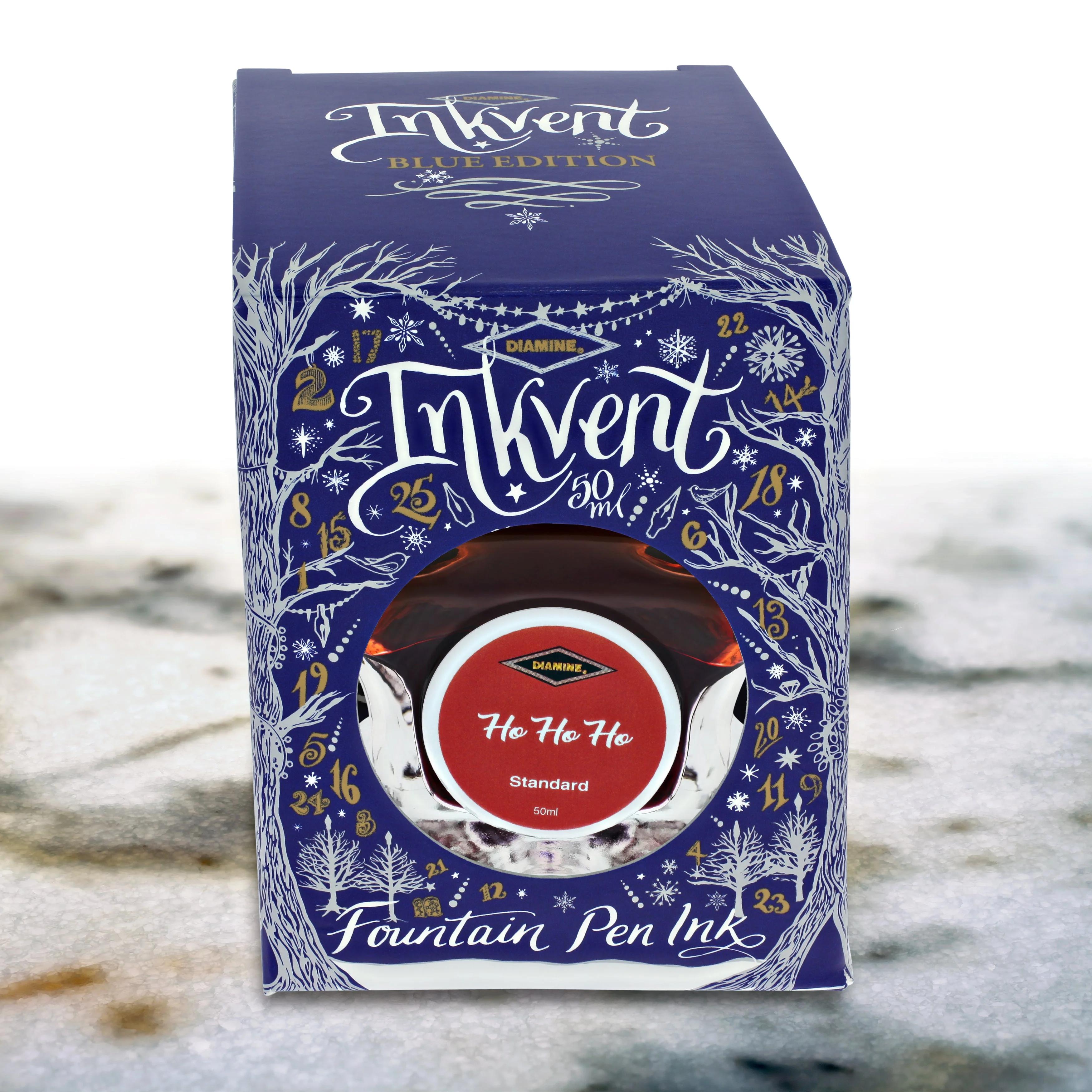Diamine Inkvent Blue Edition Standard Bottled Ink in Ho Ho Ho - 50 mL - Image 3