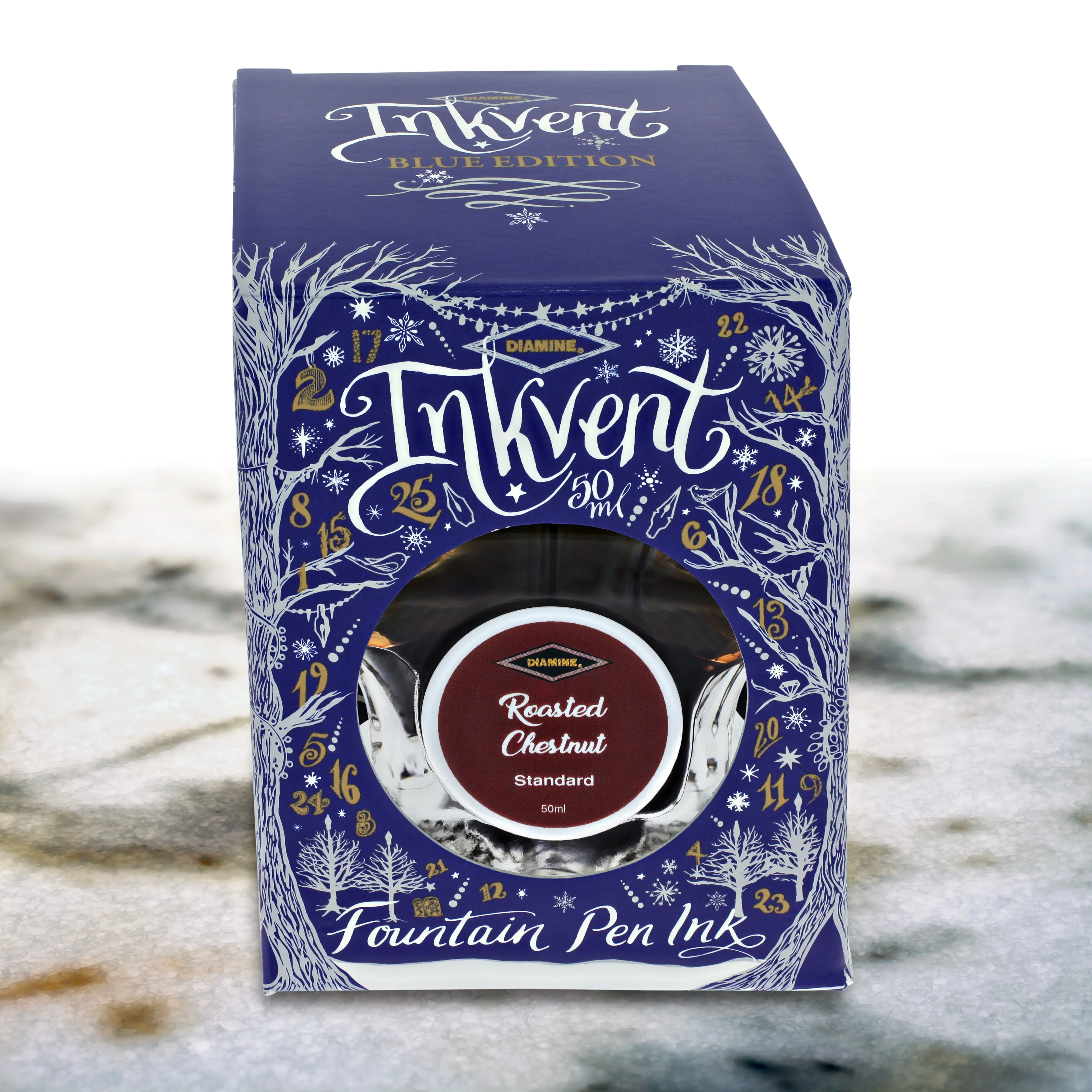 Diamine Inkvent Blue Edition Standard Bottled Ink in Roasted Chestnut - 50 mL - Image 3