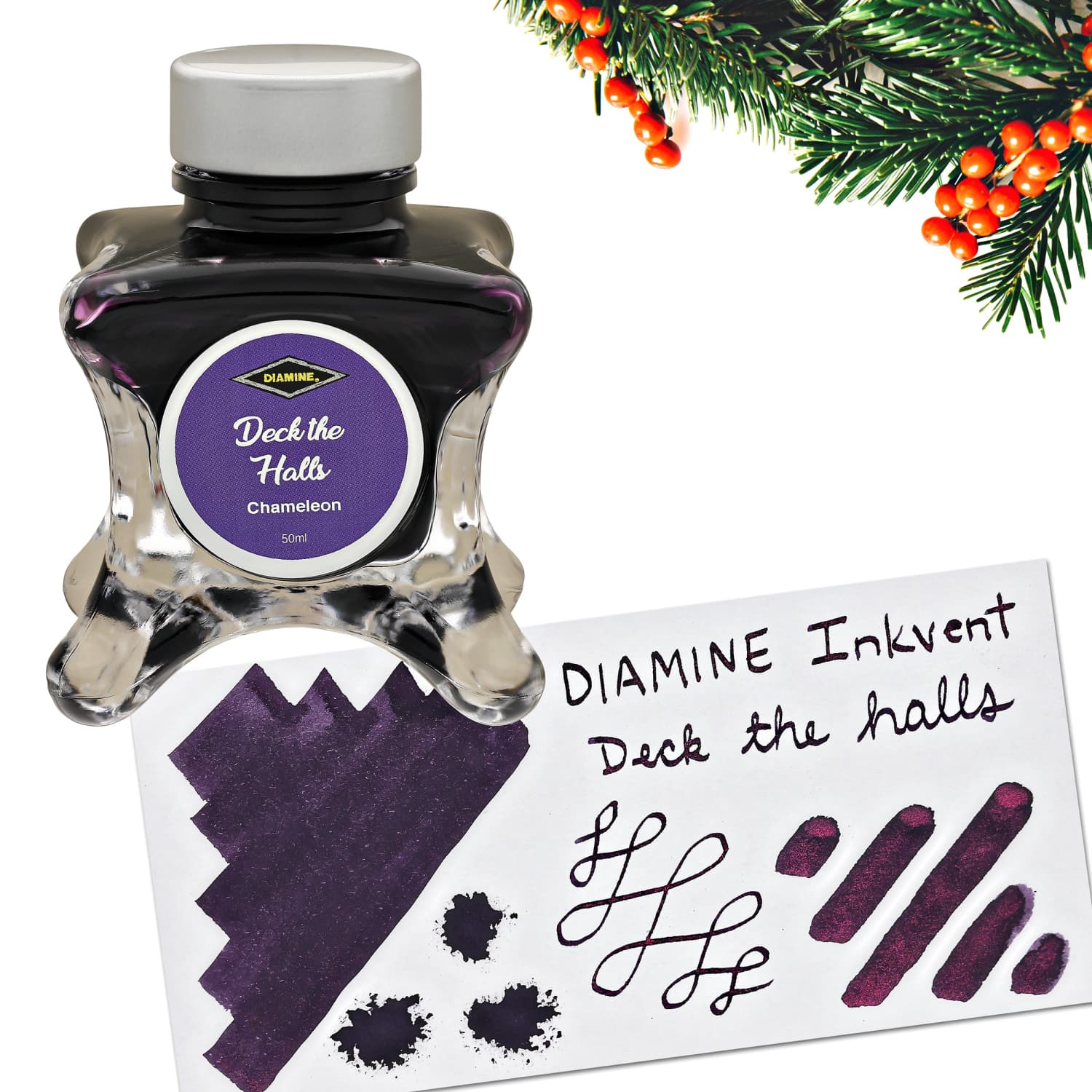 Diamine Inkvent Green Edition Chameleon Bottled Ink in Deck the Halls - 50 mL