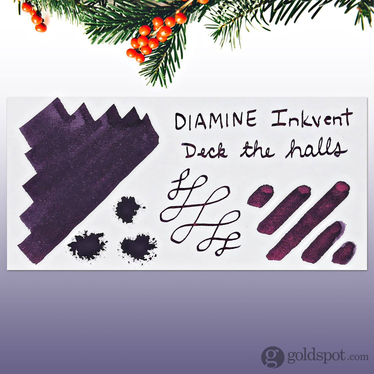 Diamine Inkvent Green Edition Chameleon Bottled Ink in Deck the Halls - 50 mL - Image 2