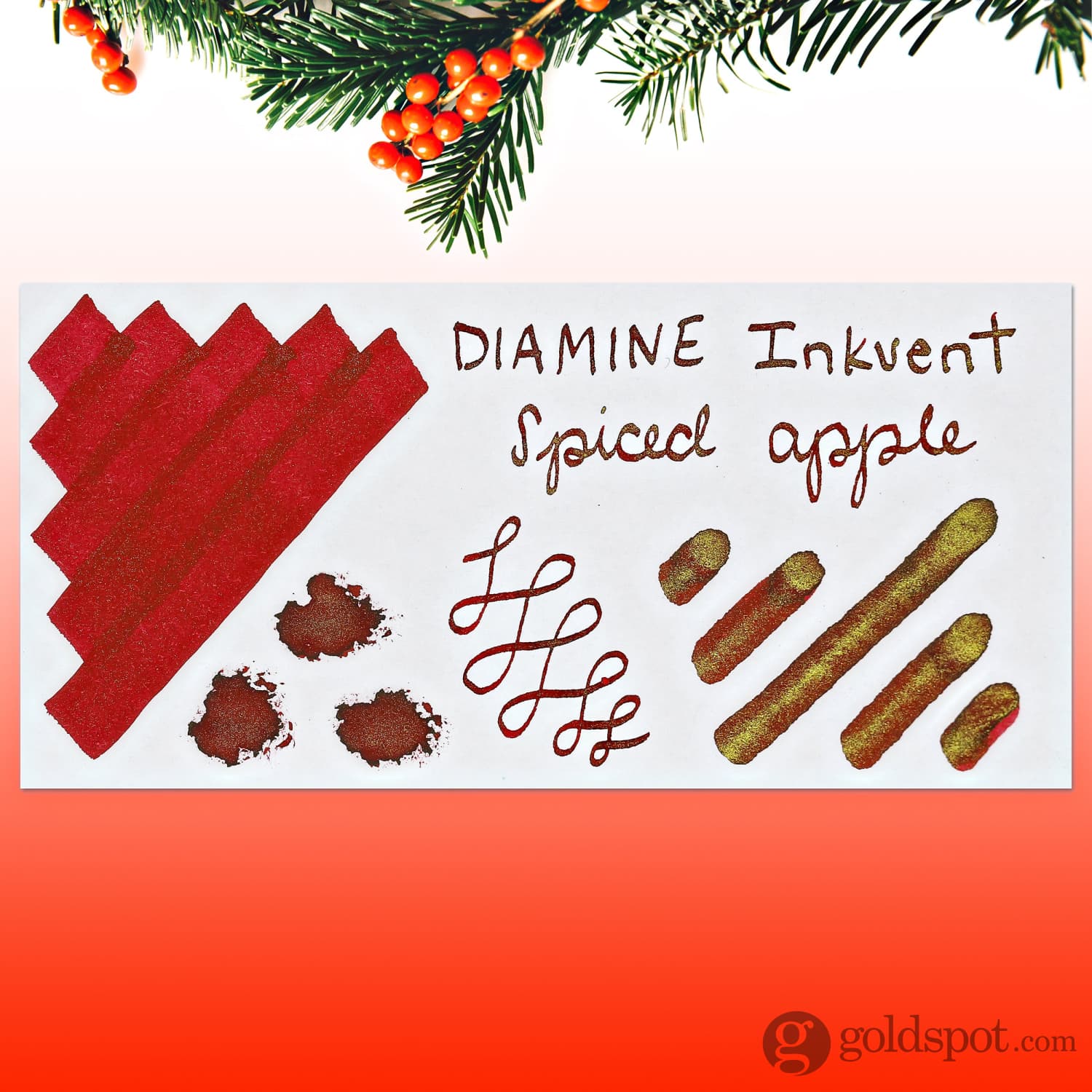 Diamine Inkvent Green Edition Chameleon Bottled Ink in Spiced Apple - 50 mL - Image 2