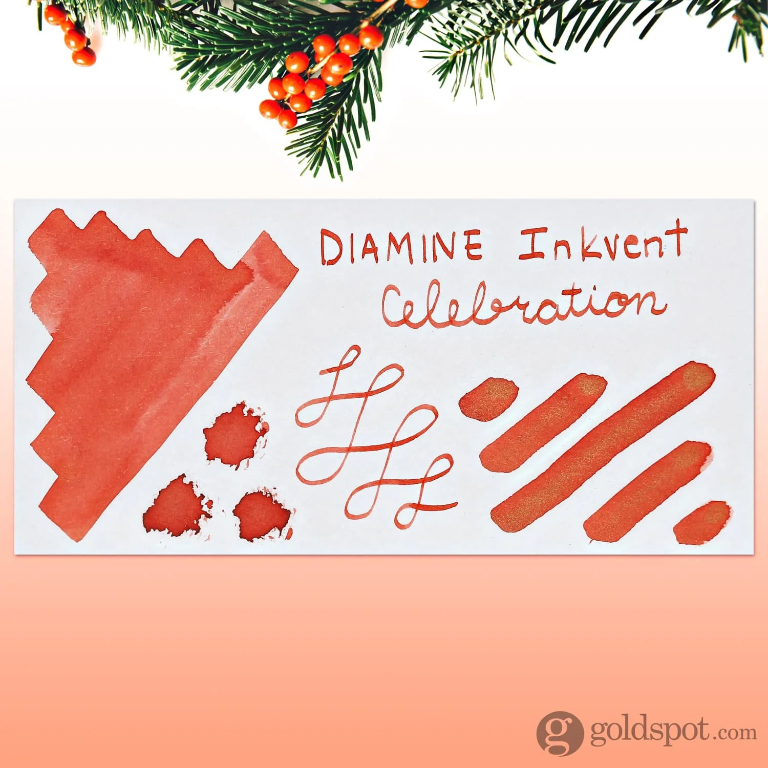 Diamine Inkvent Green Edition Shimmer Bottled Ink in Celebration - 50 mL - Image 2