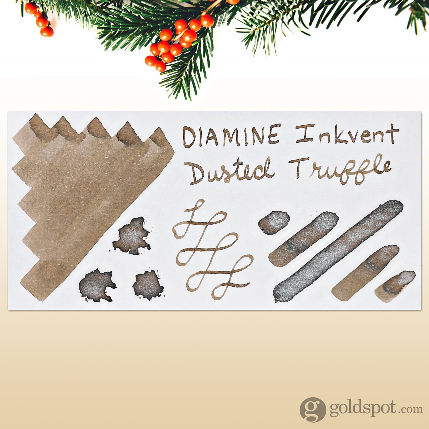 Diamine Inkvent Green Edition Shimmer Bottled Ink in Dusted Truffle - 50 mL - Image 2