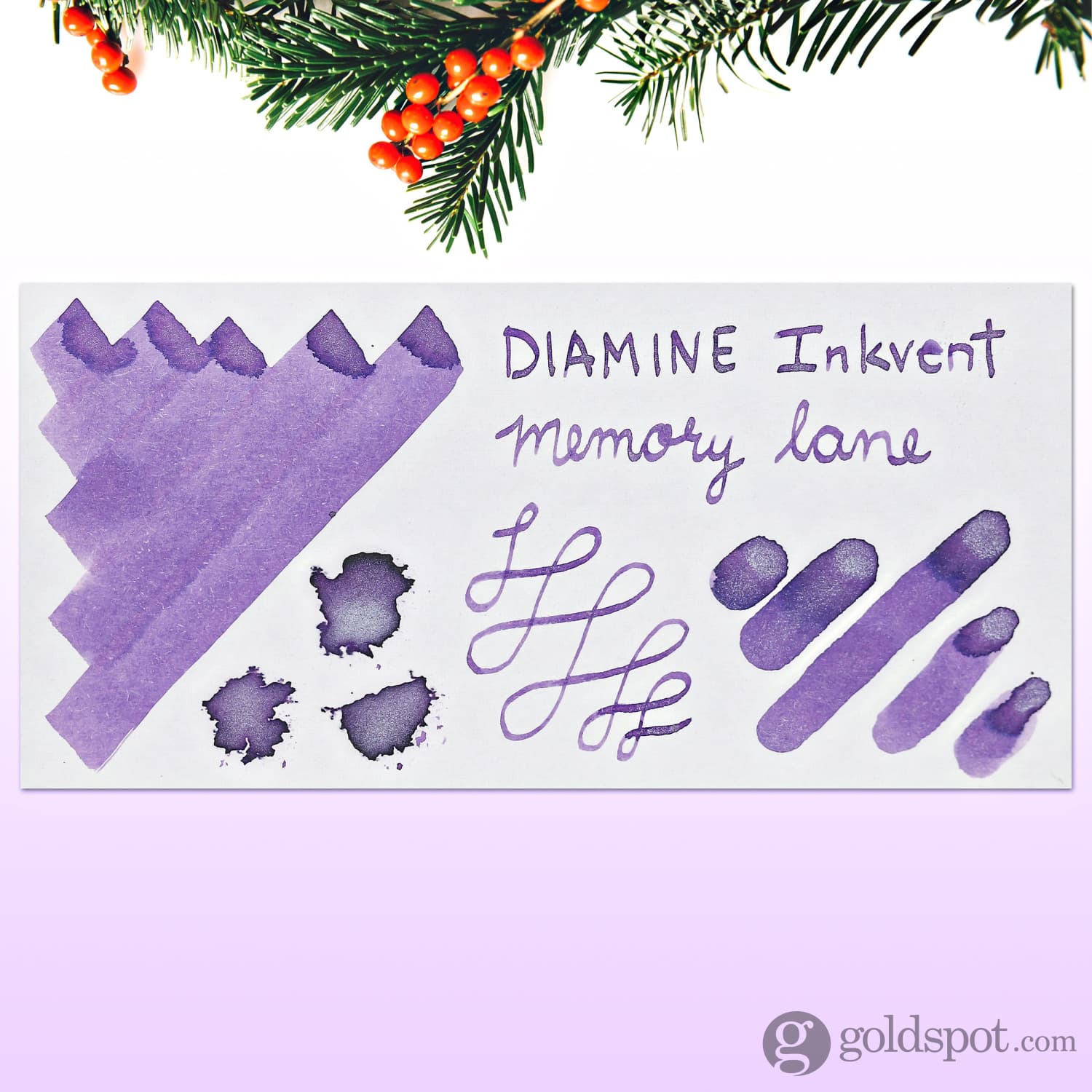 Diamine Inkvent Green Edition Shimmer Bottled Ink in Memory Lane - 50 mL - Image 2
