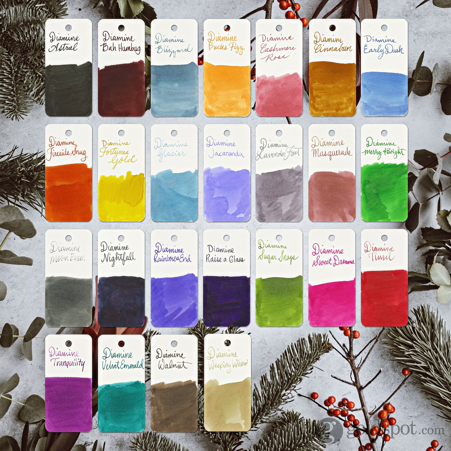 Diamine Inkvent Purple Edition Shimmer Bottled Ink in Tinsel - 50 mL - Image 3