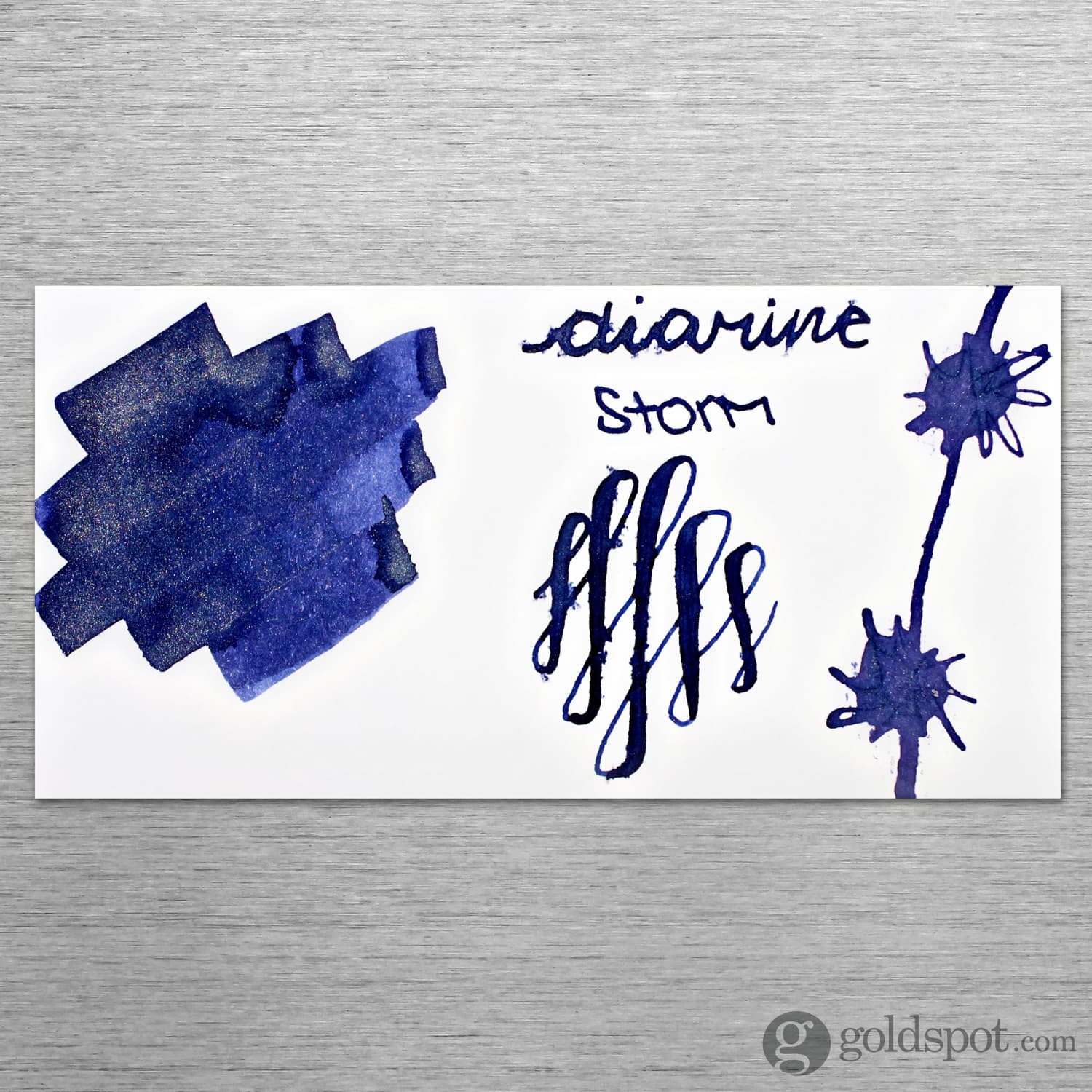Diamine Inkvent Red Edition Shimmer Bottled Ink in Blue Grey Storm - 50 mL - Image 2
