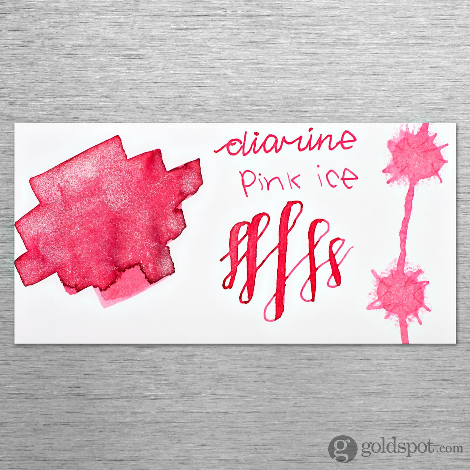 Diamine Inkvent Red Edition Shimmer Bottled Ink in Pink Ice - 50 mL - Image 2
