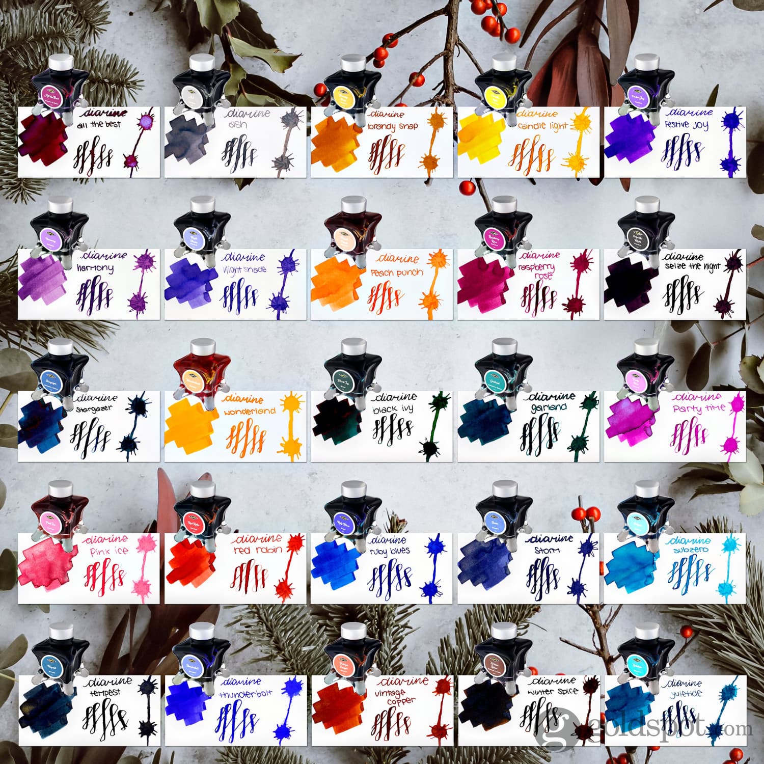 Diamine Inkvent Red Edition Standard Bottled Ink in Yuletide - 50 mL - Image 3