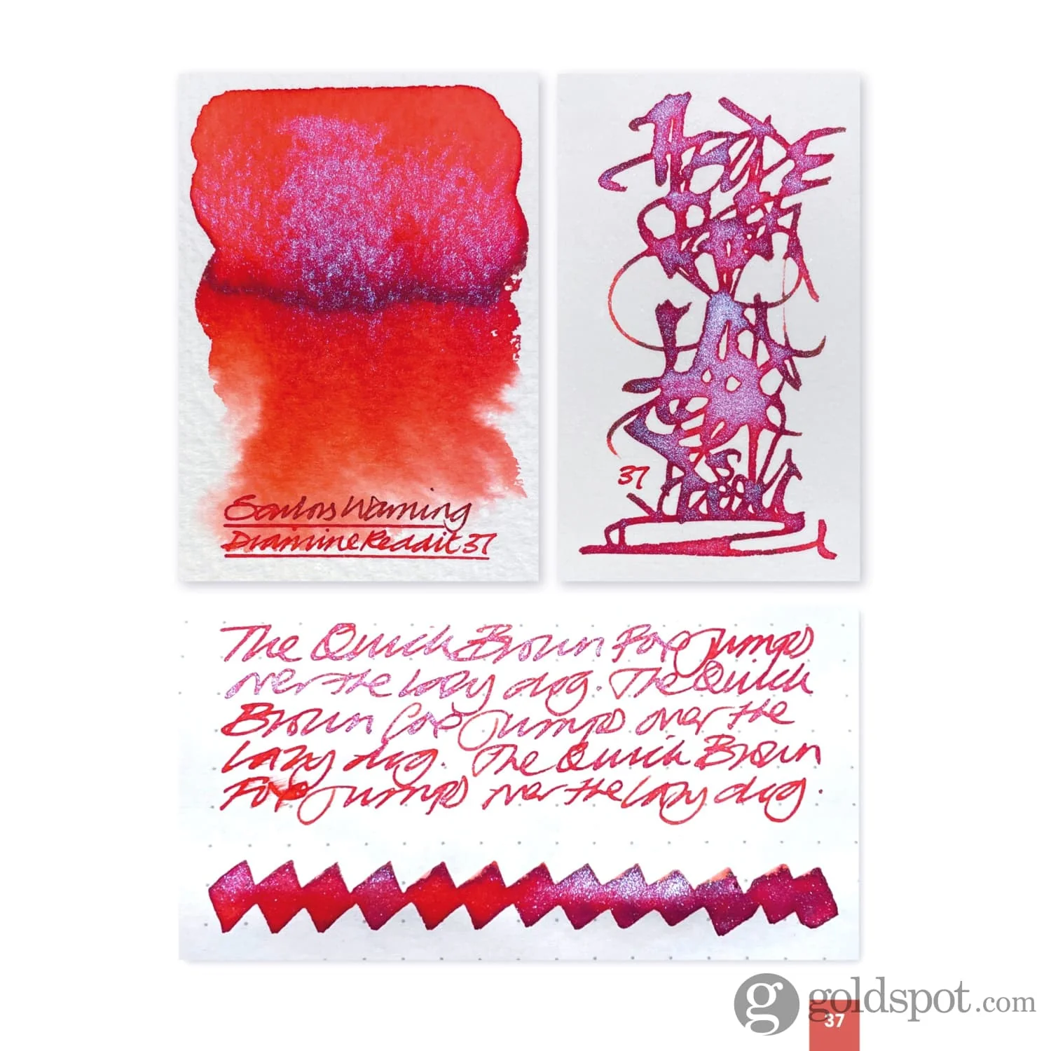 Diamine Shimmer Bottled Ink in Red Sky - 50 mL - Image 3