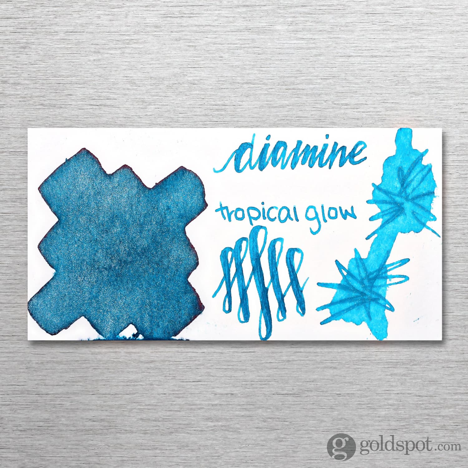 Diamine Shimmer Bottled Ink in Tropical Glow Blue - 50 mL - Image 2