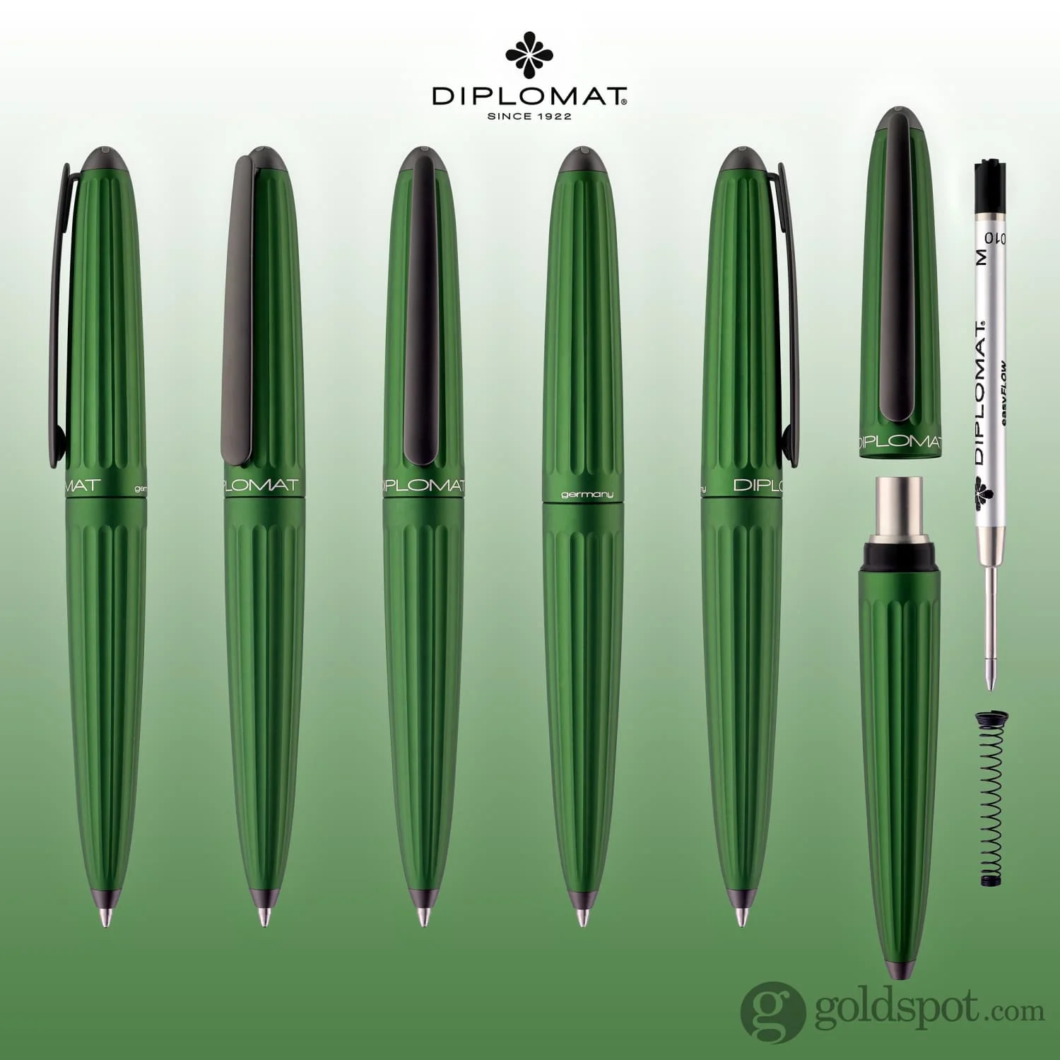 Diplomat Aero Ballpoint Pen in Green - Image 7