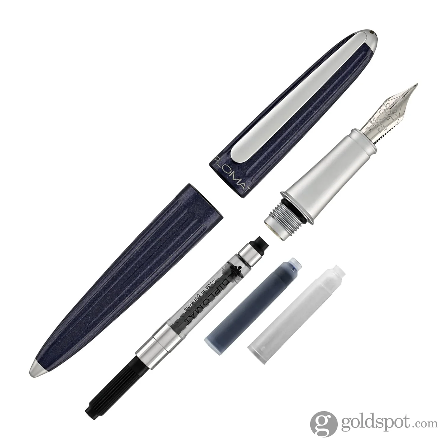 Diplomat Aero Fountain Pen in Midnight Blue - Image 7