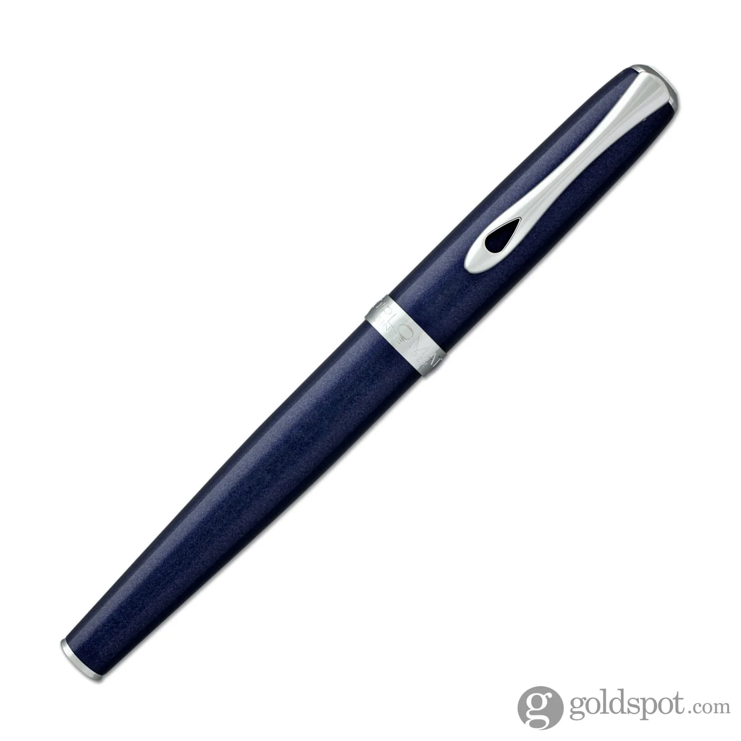 Diplomat Excellence A2 Rollerball Pen in Midnight Blue with Chrome Trim - Image 4