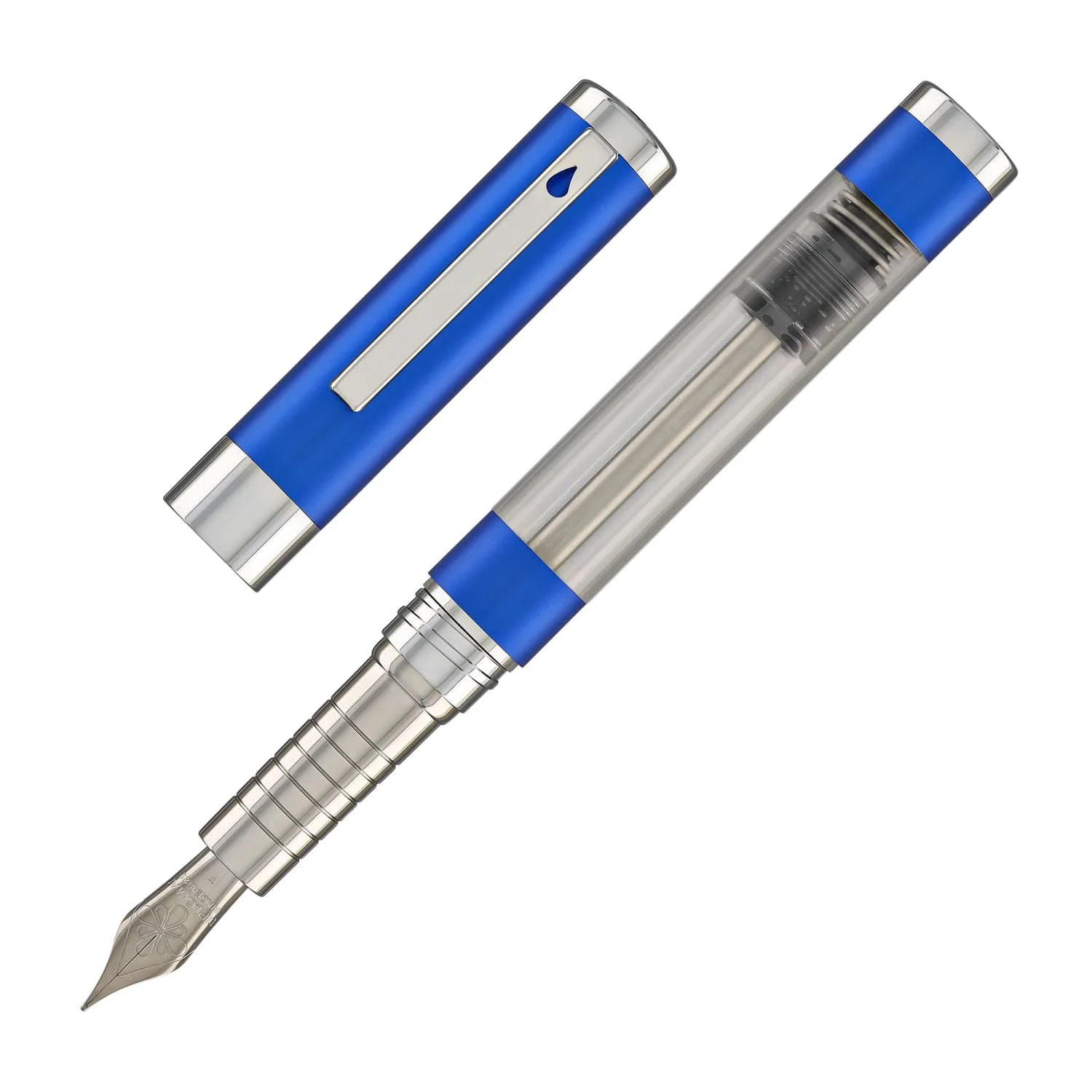Diplomat Nexus Demo Fountain Pen in Blue/Chrome