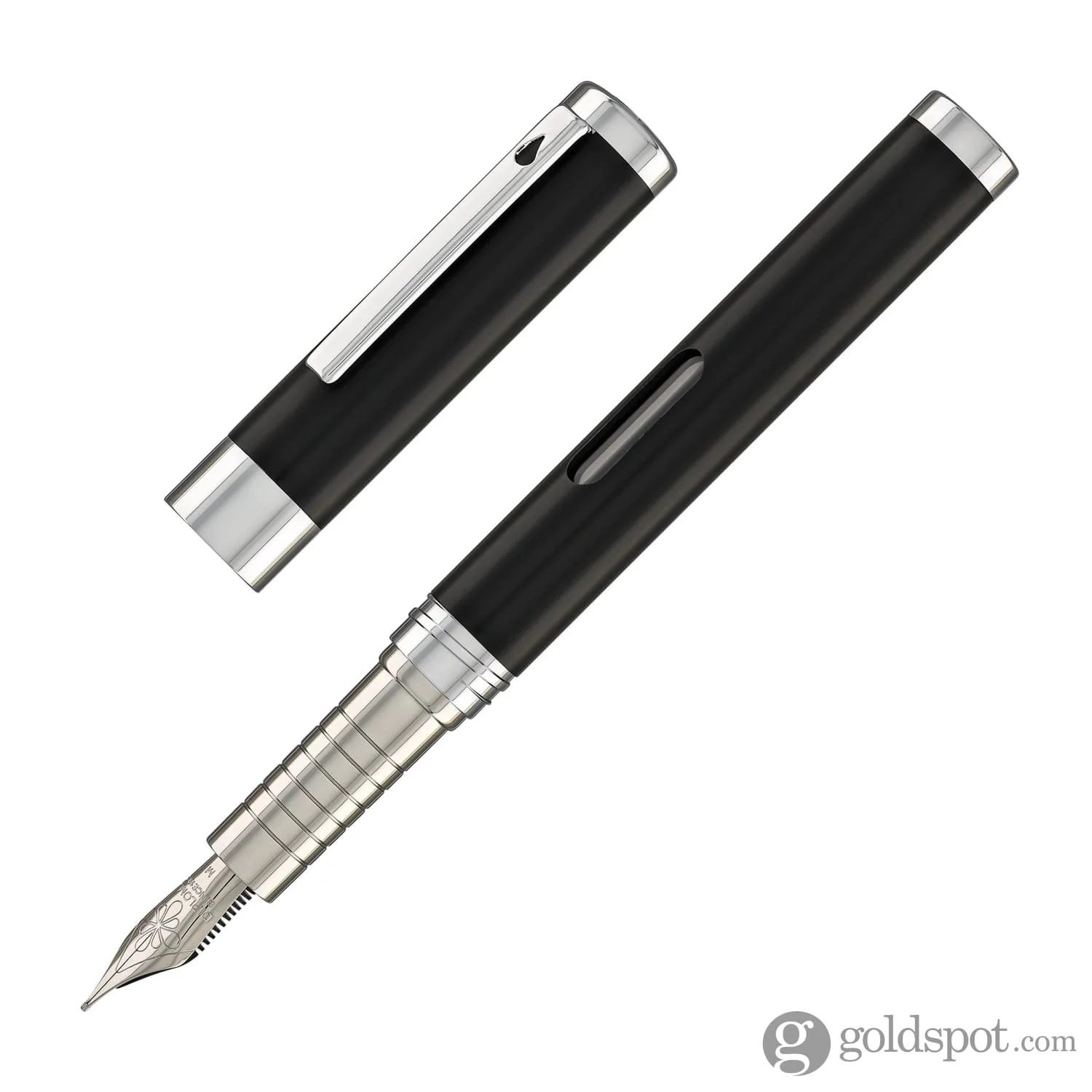 Diplomat Nexus Fountain Pen in Black/Chrome - Image 2