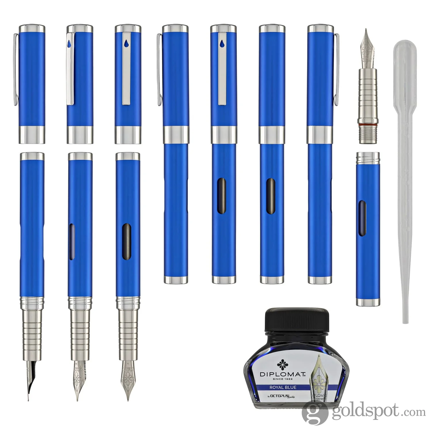 Diplomat Nexus Fountain Pen in Blue/Chrome - Image 8