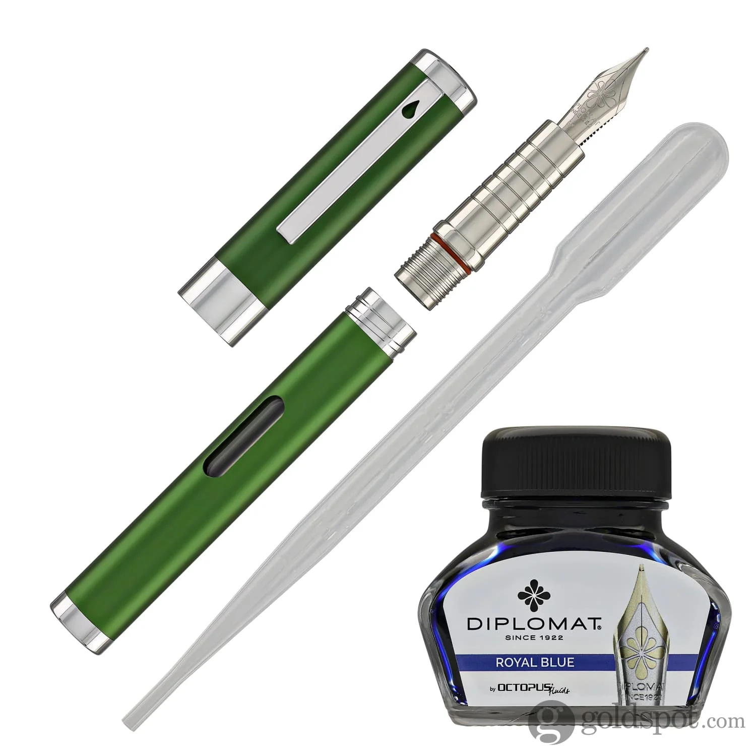 Diplomat Nexus Fountain Pen in Green/Chrome - Image 7