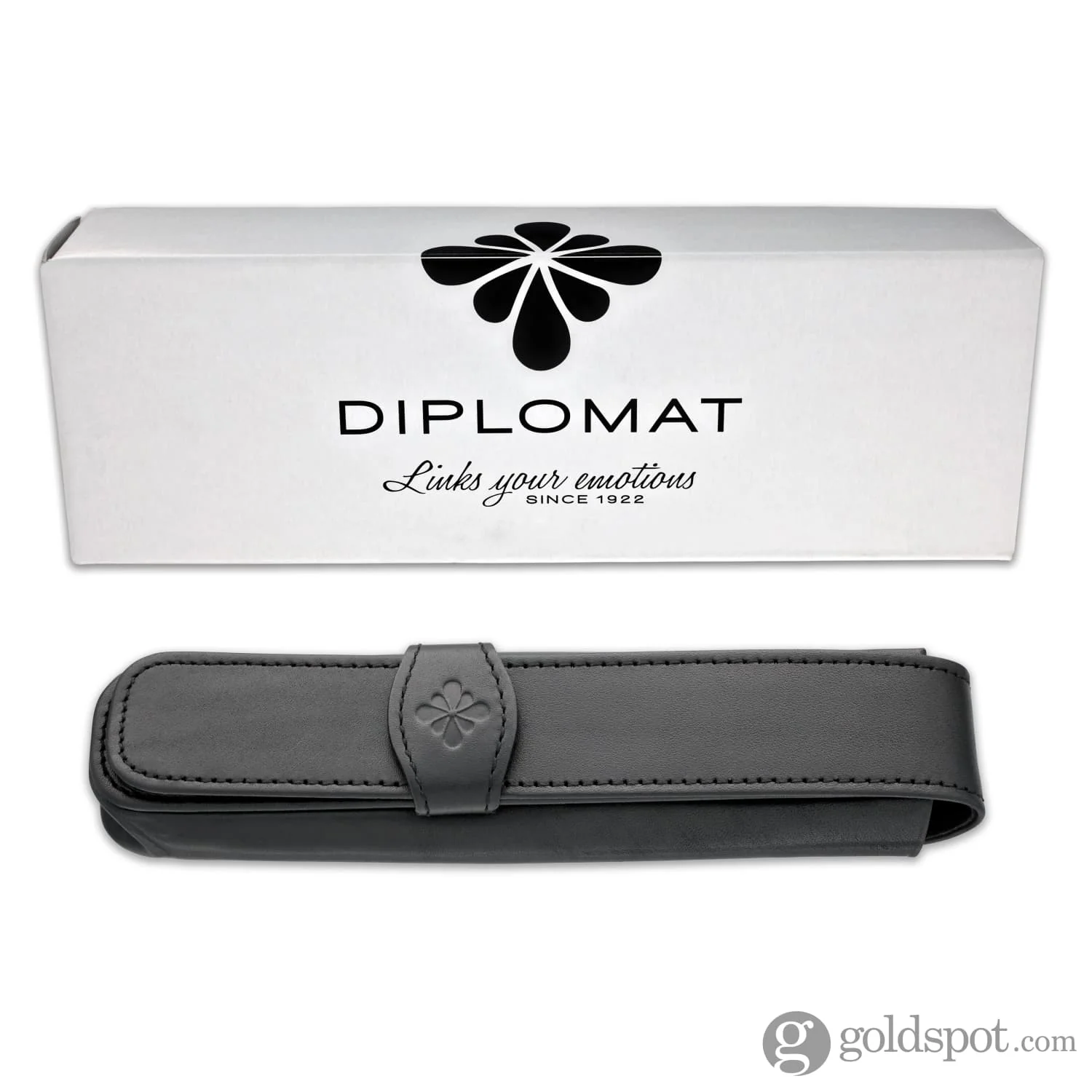 Diplomat Single Pen Case Fine Leather in Black - Image 4