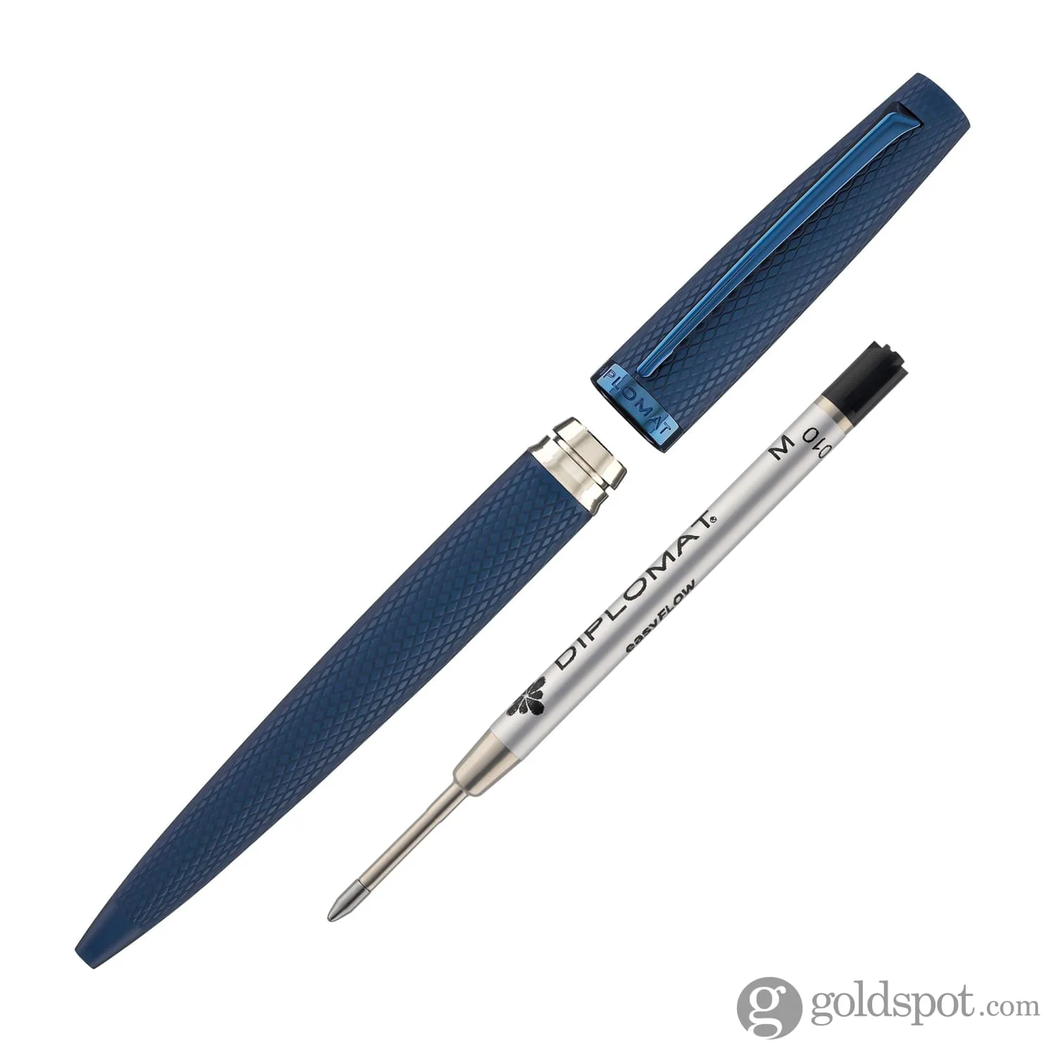 Diplomat Viper Ballpoint Pen in Blue Guilloche - Image 5