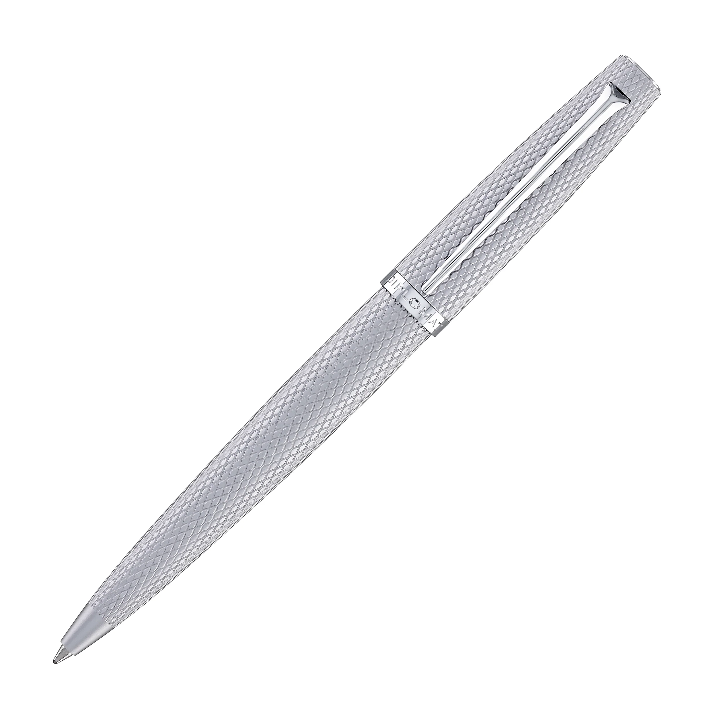 Diplomat Viper Ballpoint Pen in Silver Guilloche - Image 2