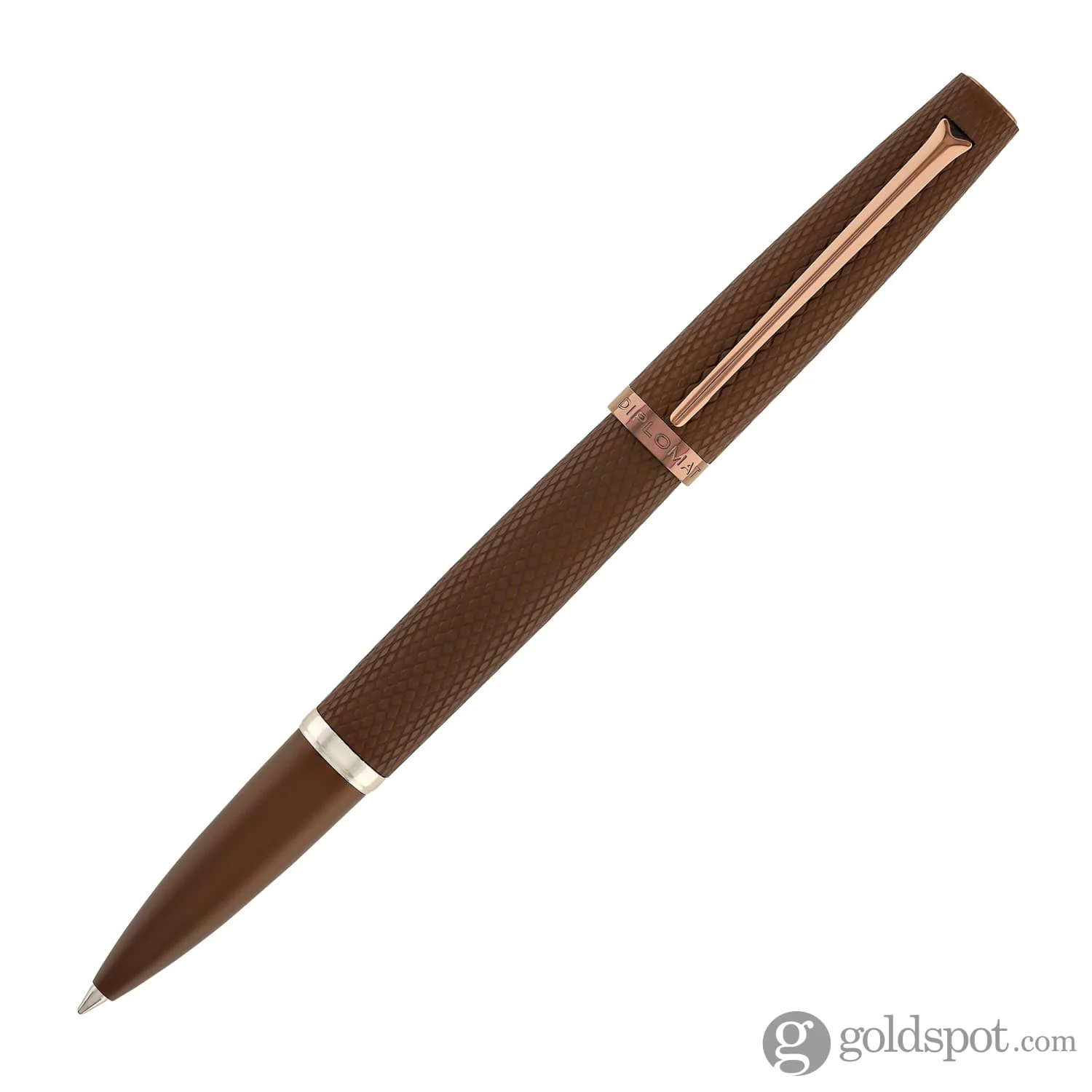 Diplomat Viper Rollerball Pen in Brown Guilloche - Image 2
