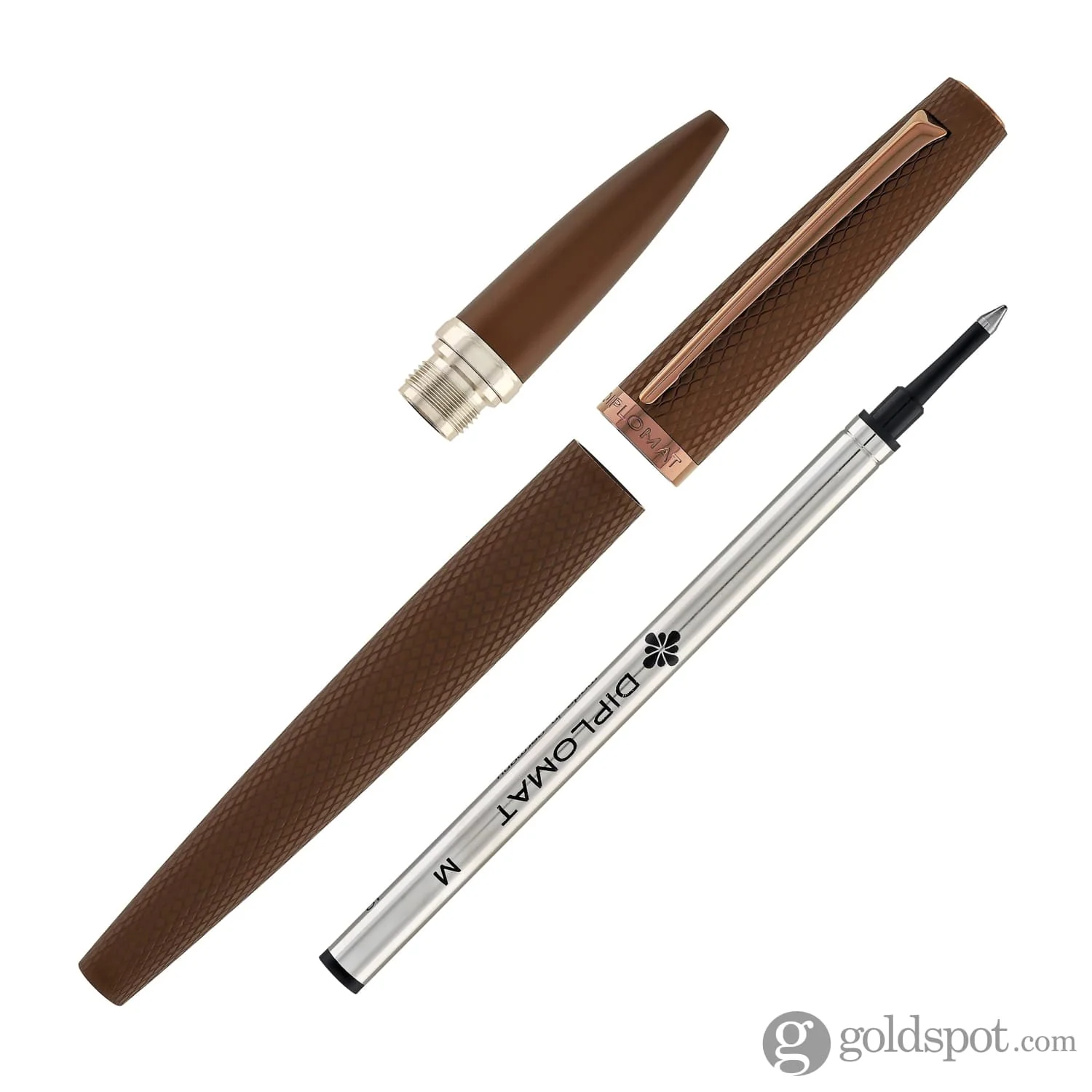 Diplomat Viper Rollerball Pen in Brown Guilloche - Image 8