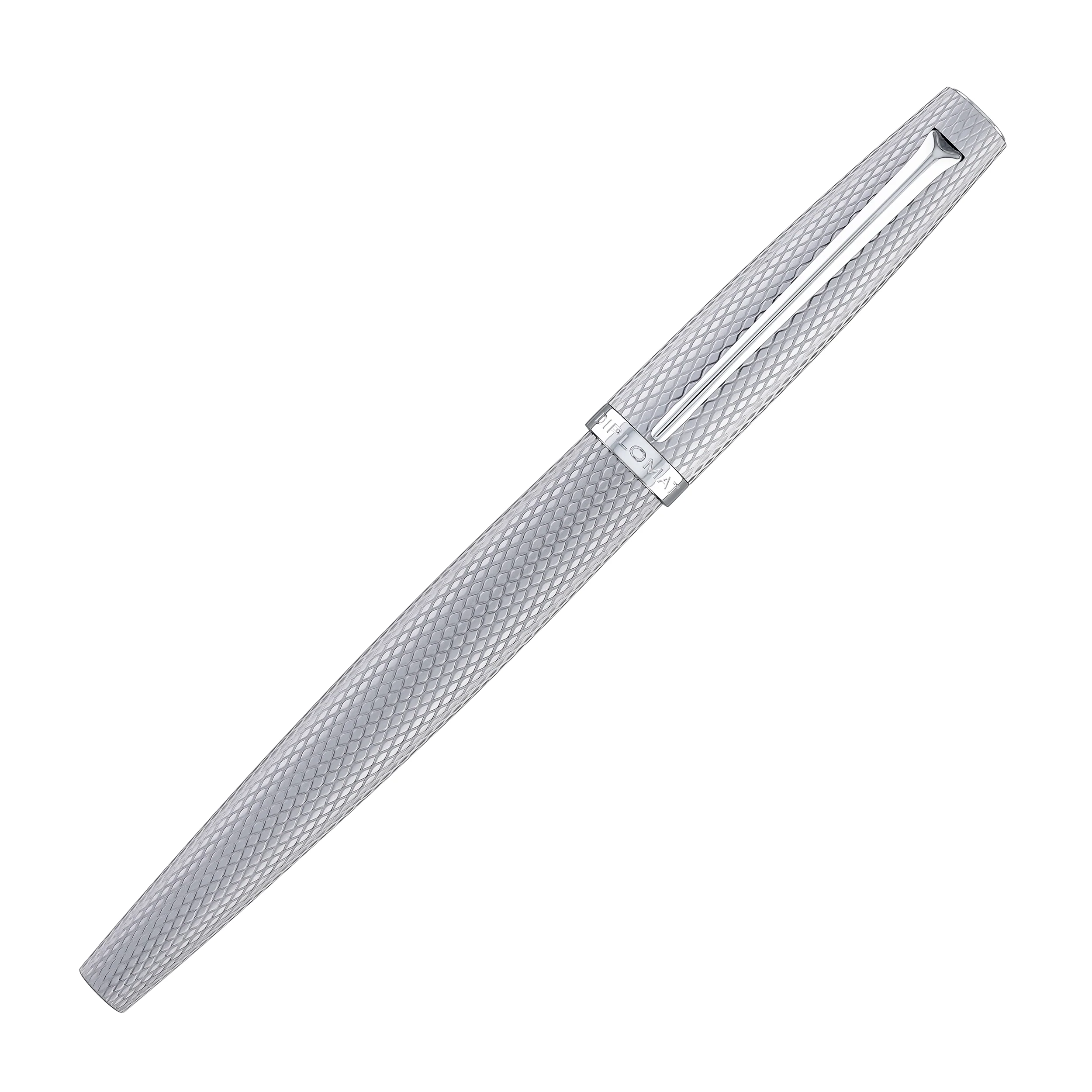 Diplomat Viper Rollerball Pen in Silver Guilloche - Image 2