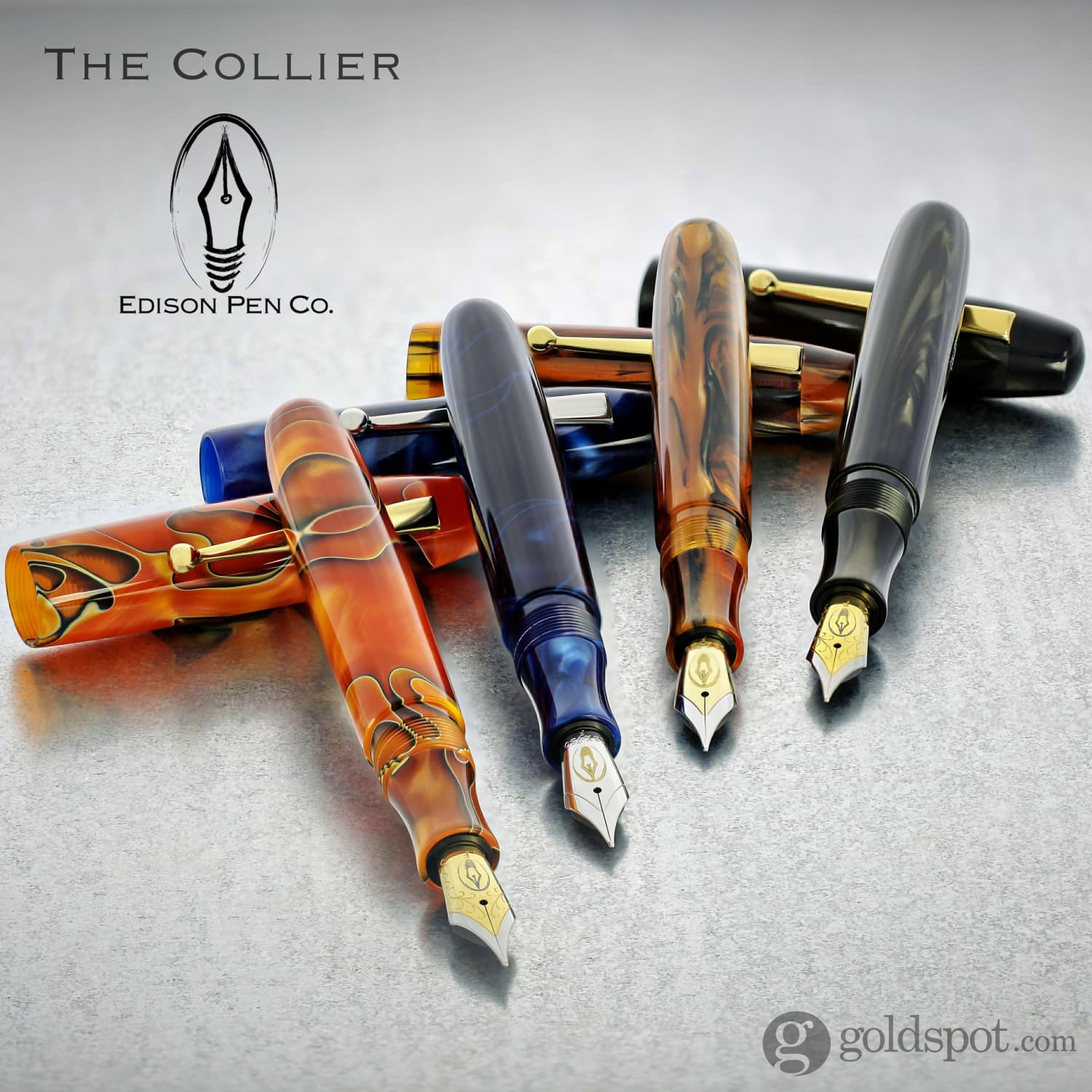 Edison Collier Fountain Pen in Antique Marble - Image 2