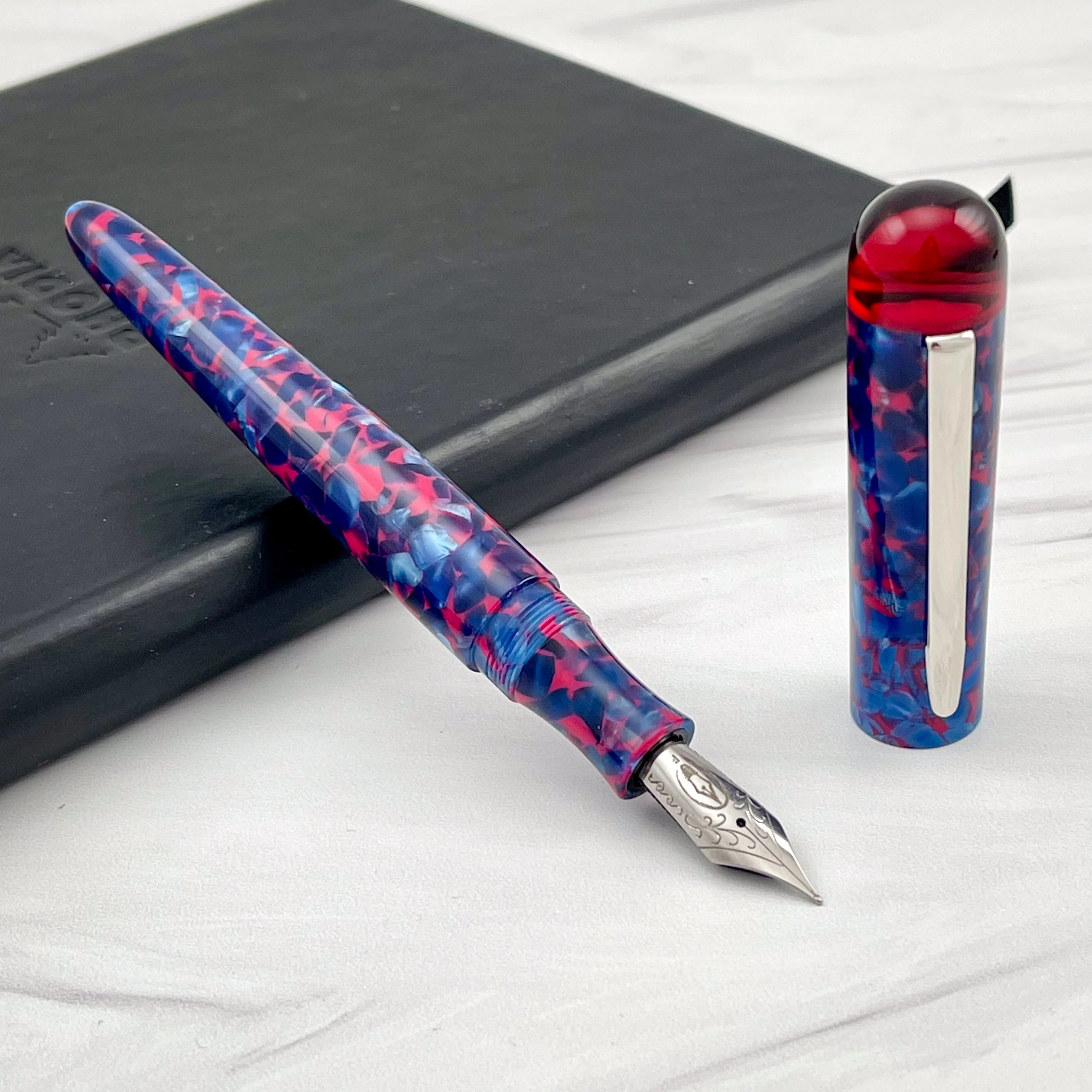 Edison Comet Fountain Pen in Cobalt Magma - Image 11