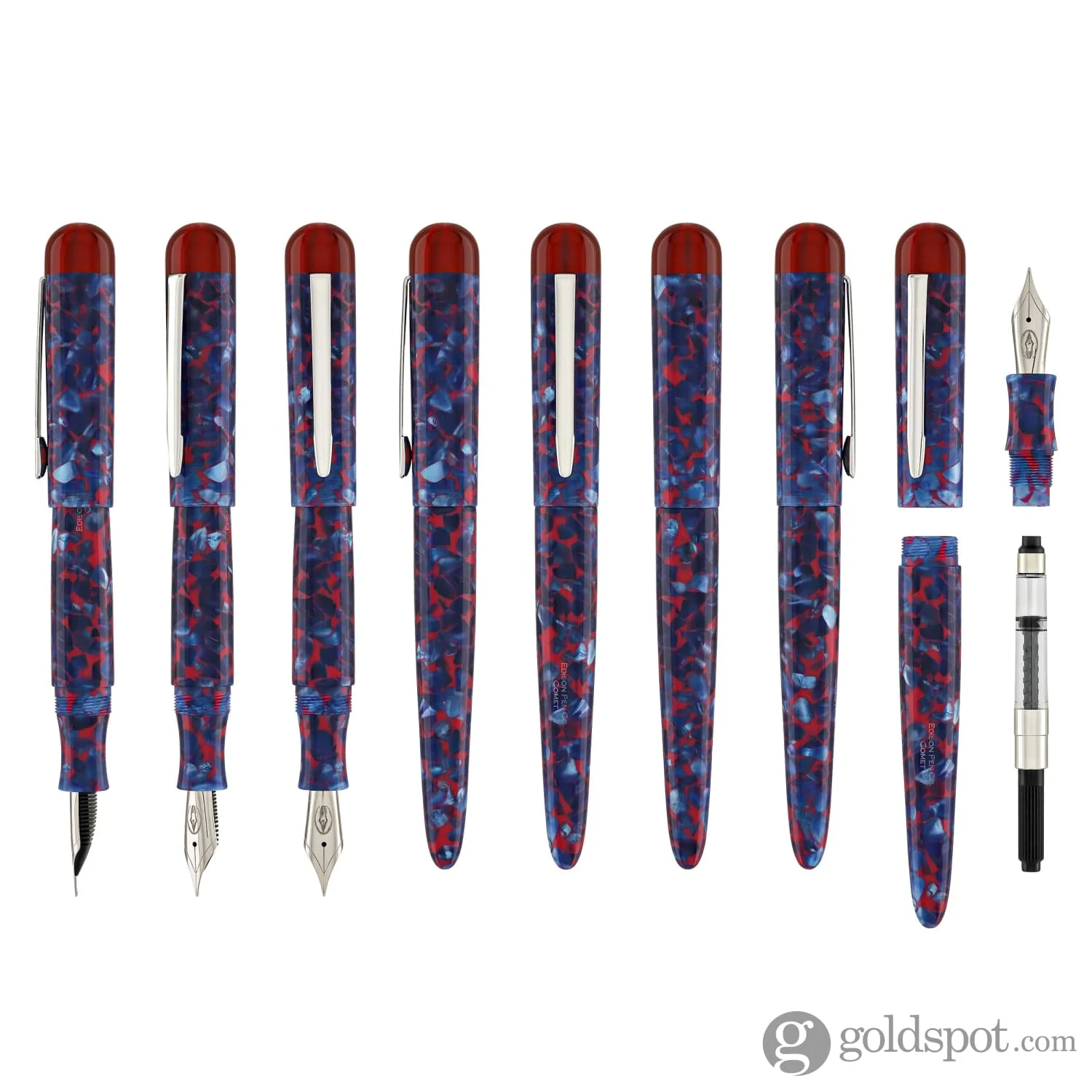 Edison Comet Fountain Pen in Cobalt Magma - Image 8