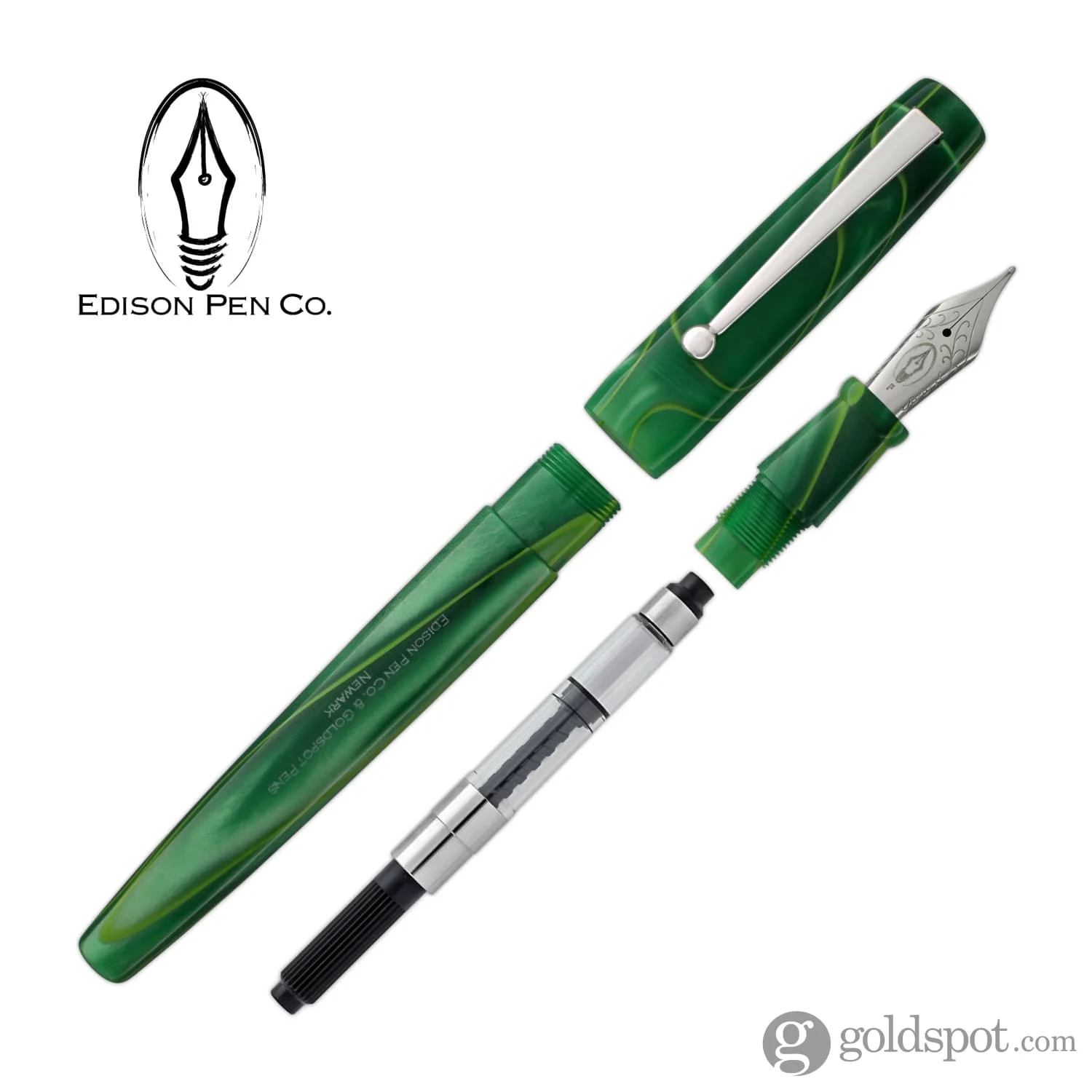 Edison x Goldspot Pens Newark Fountain Pen in AC High Voltage Green - Image 7