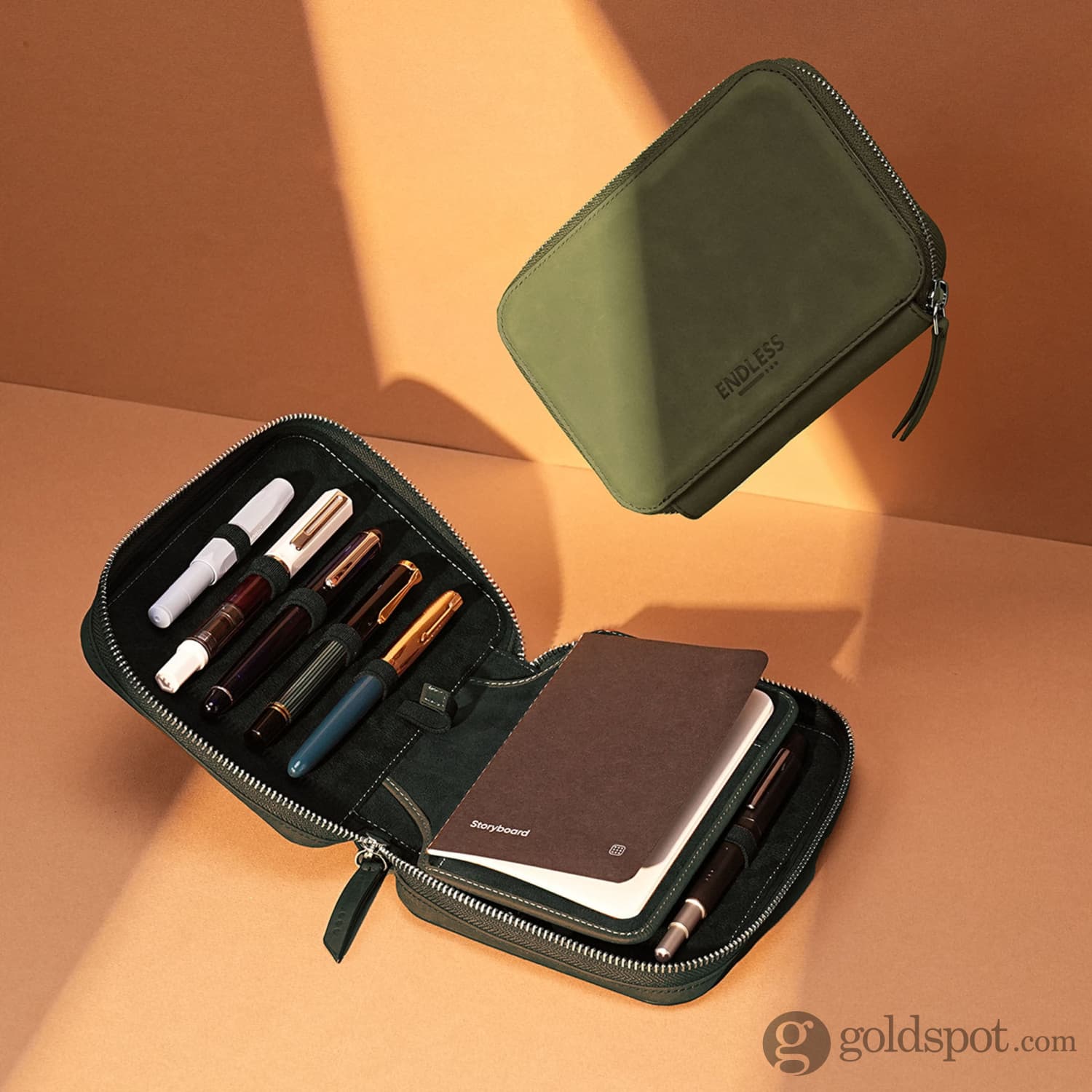 Endless Companion Leather Adjustable 10 Pen Pouch in Green - Image 4