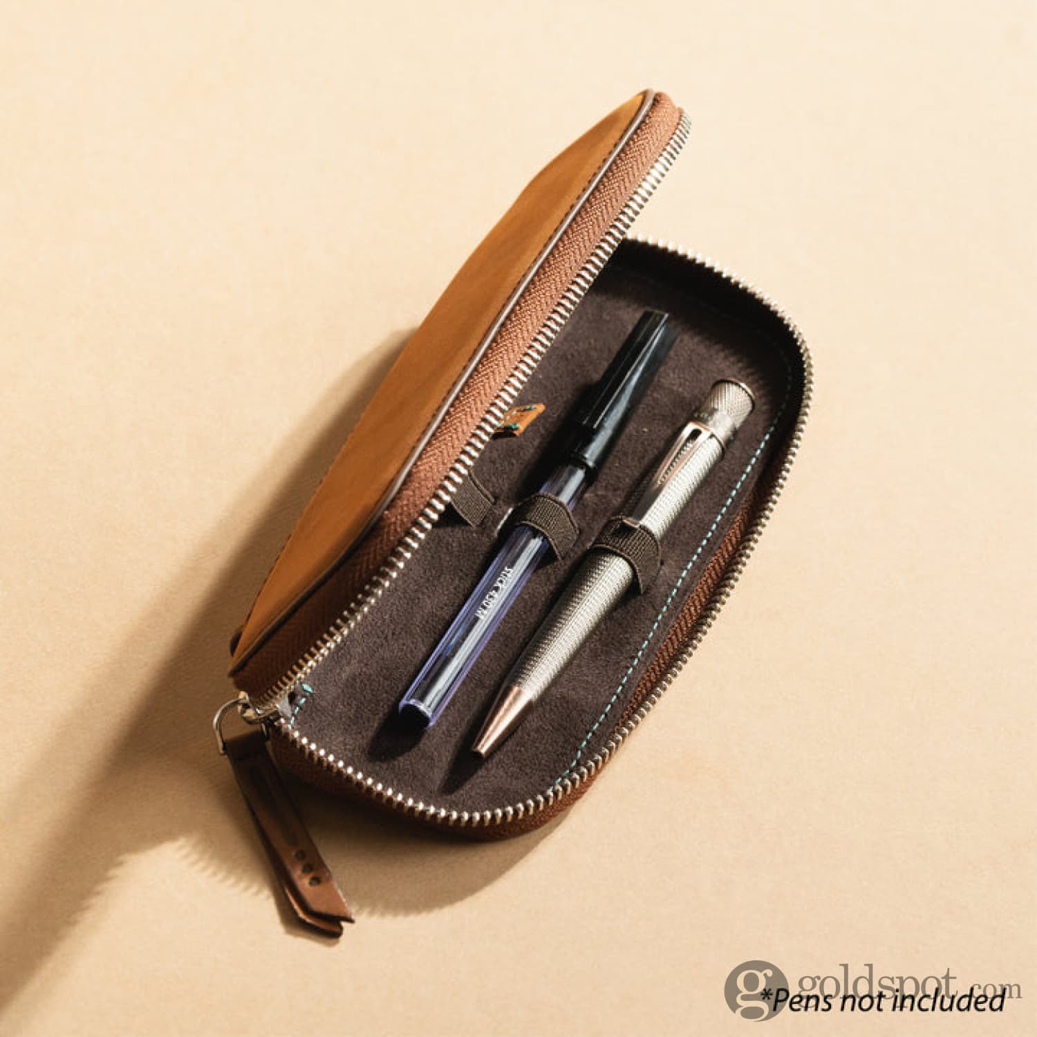 Endless Companion Leather Adjustable Pen Pouch - 2 Pens Brown - Image 4