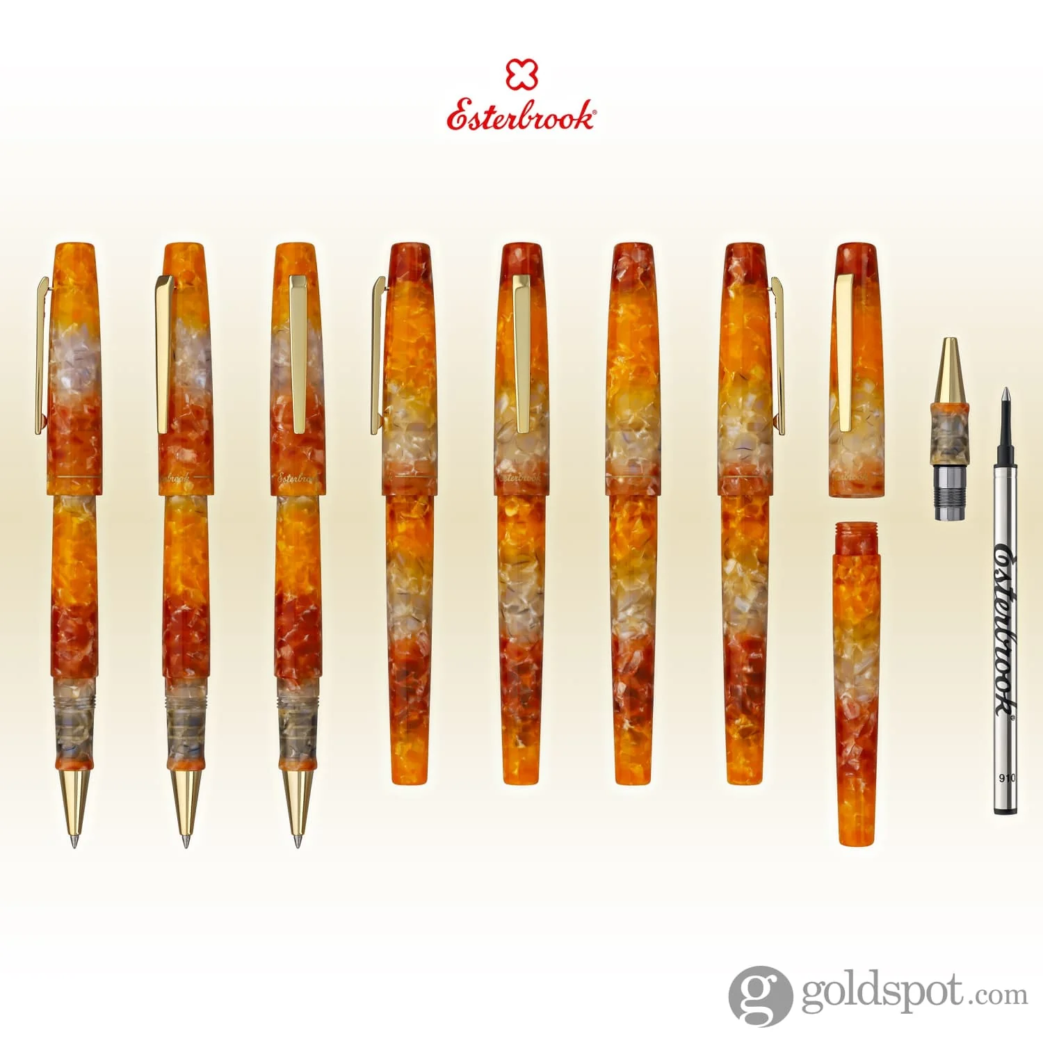 Esterbrook Camden Rollerball Pen in Oktoberfest with Gold Trim - Image 8