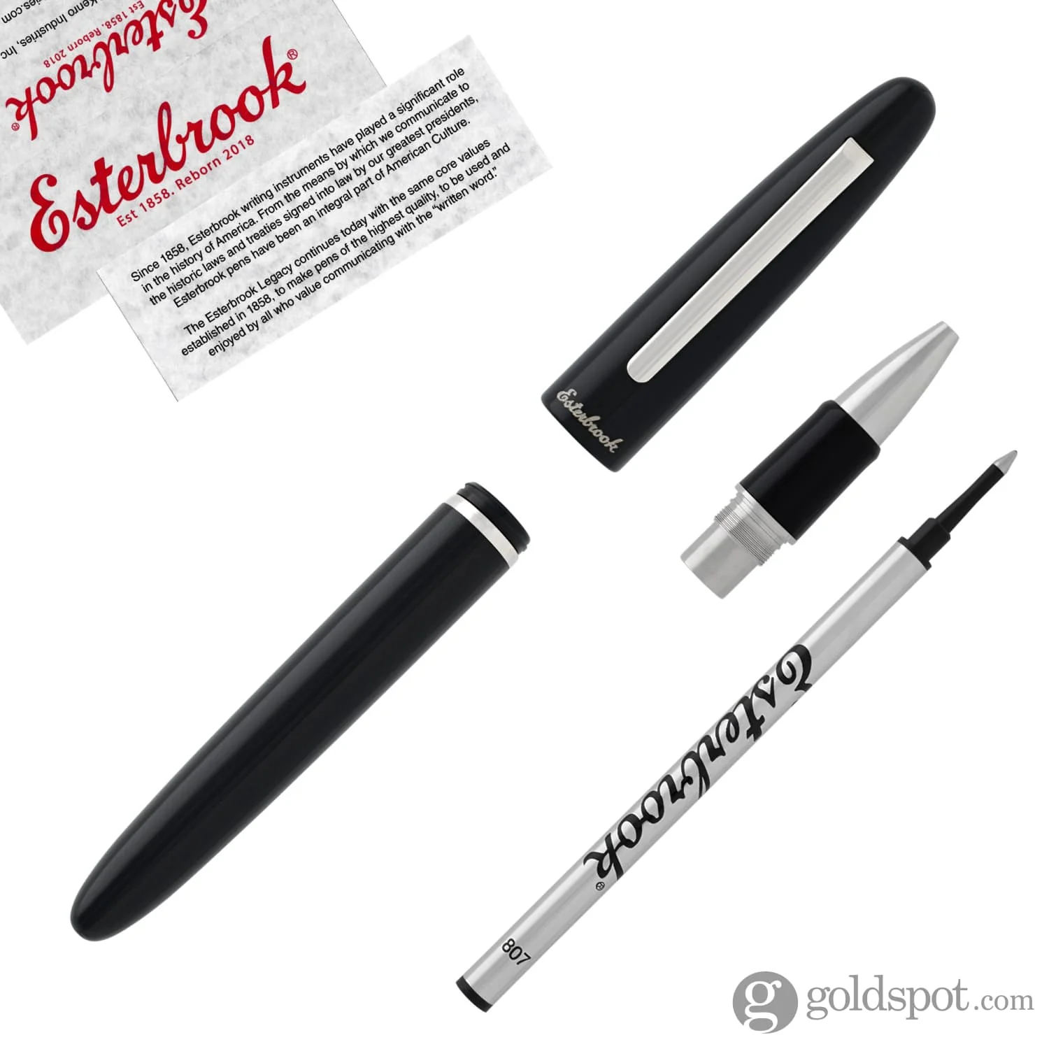 Esterbrook Estie Rollerball Pen in Ebony with Chrome Trim - Image 7