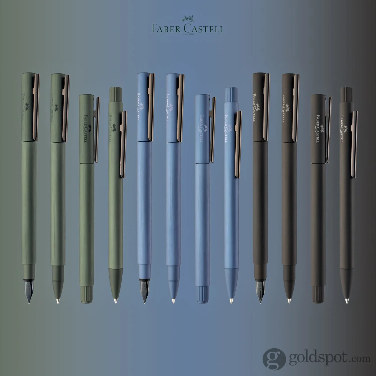 Faber-Castell Design Neo Slim Aluminum Fountain Pen in Gunmetal - Image 11