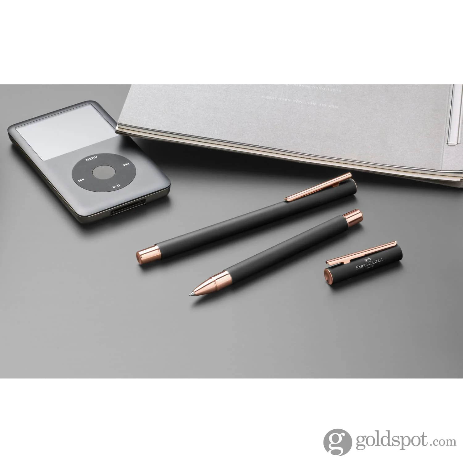Faber-Castell Design Neo Slim Fountain Pen in Black Matte and Rose Gold - Image 3
