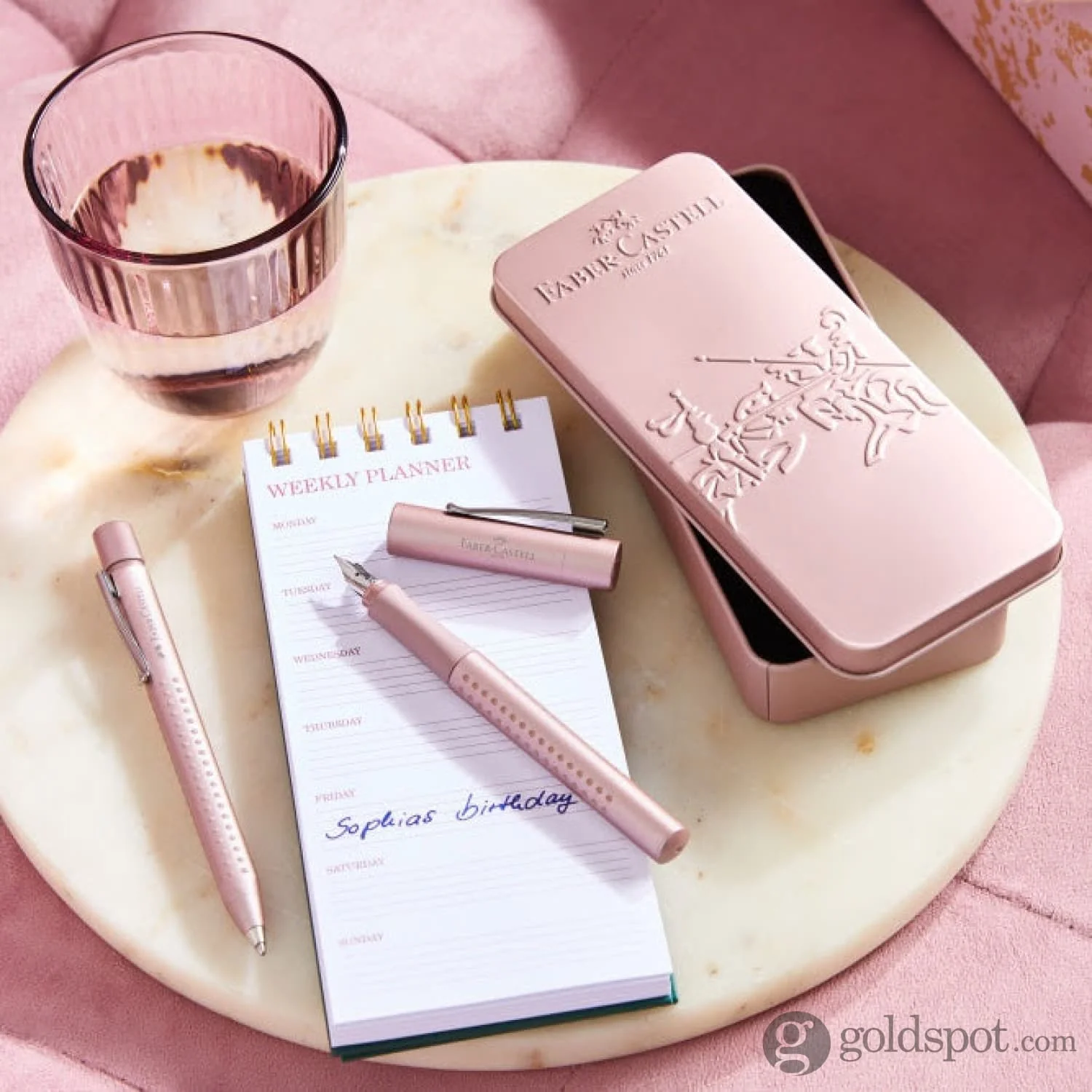 Faber-Castell Grip 2011 Fountain and Ballpoint Pen in Pale Rose - Gift Tin - Image 2