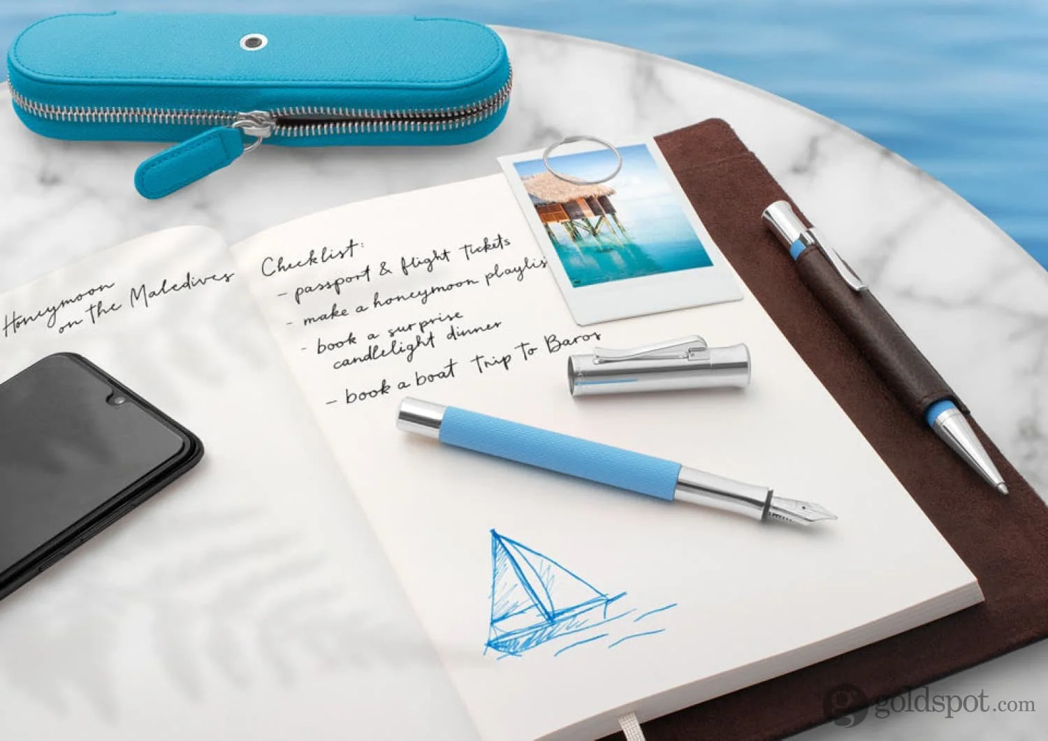 Faber-Castell Guilloche Fountain Pen in Gulf Blue - Image 10