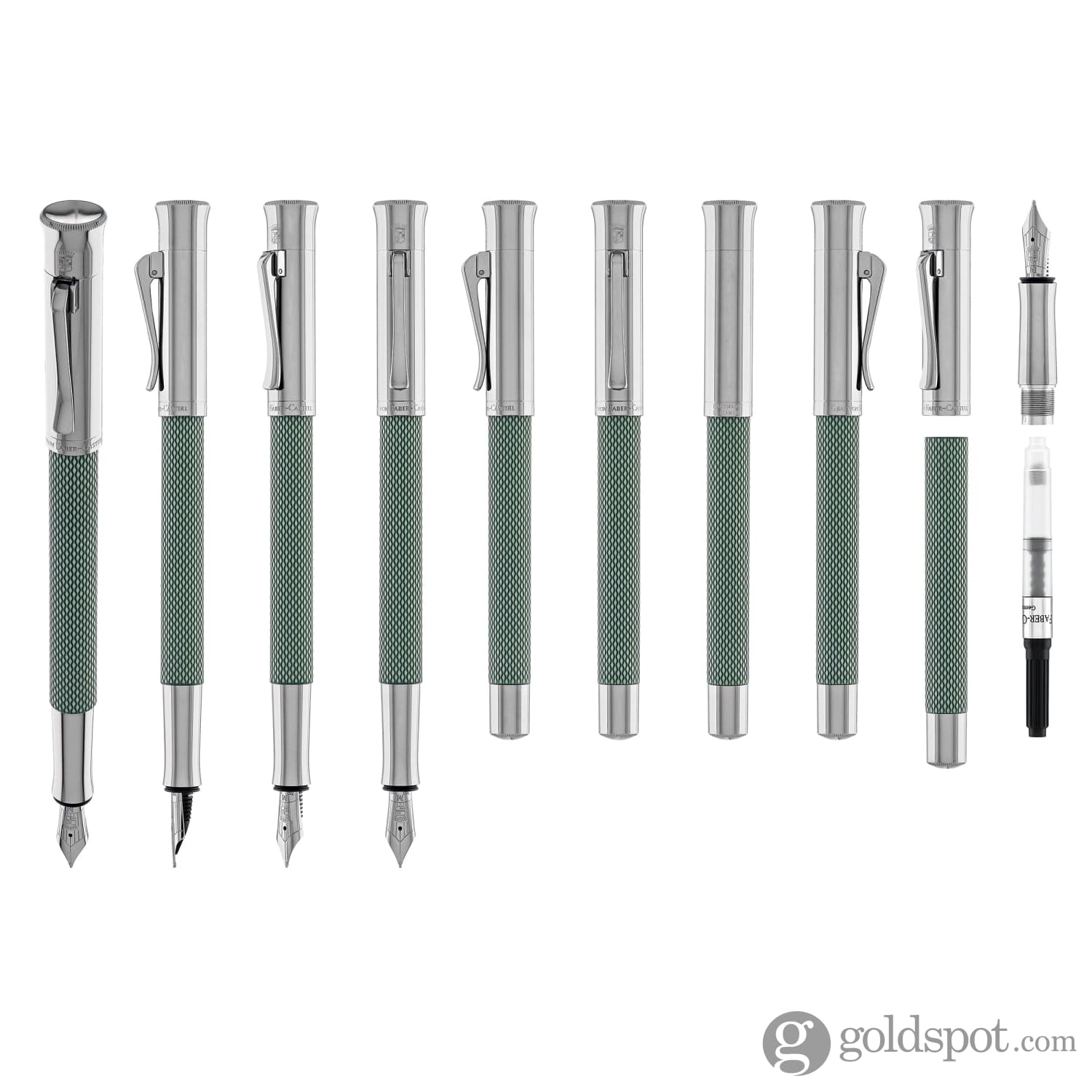 Faber-Castell Guilloche Fountain Pen in Sage Green - Image 9